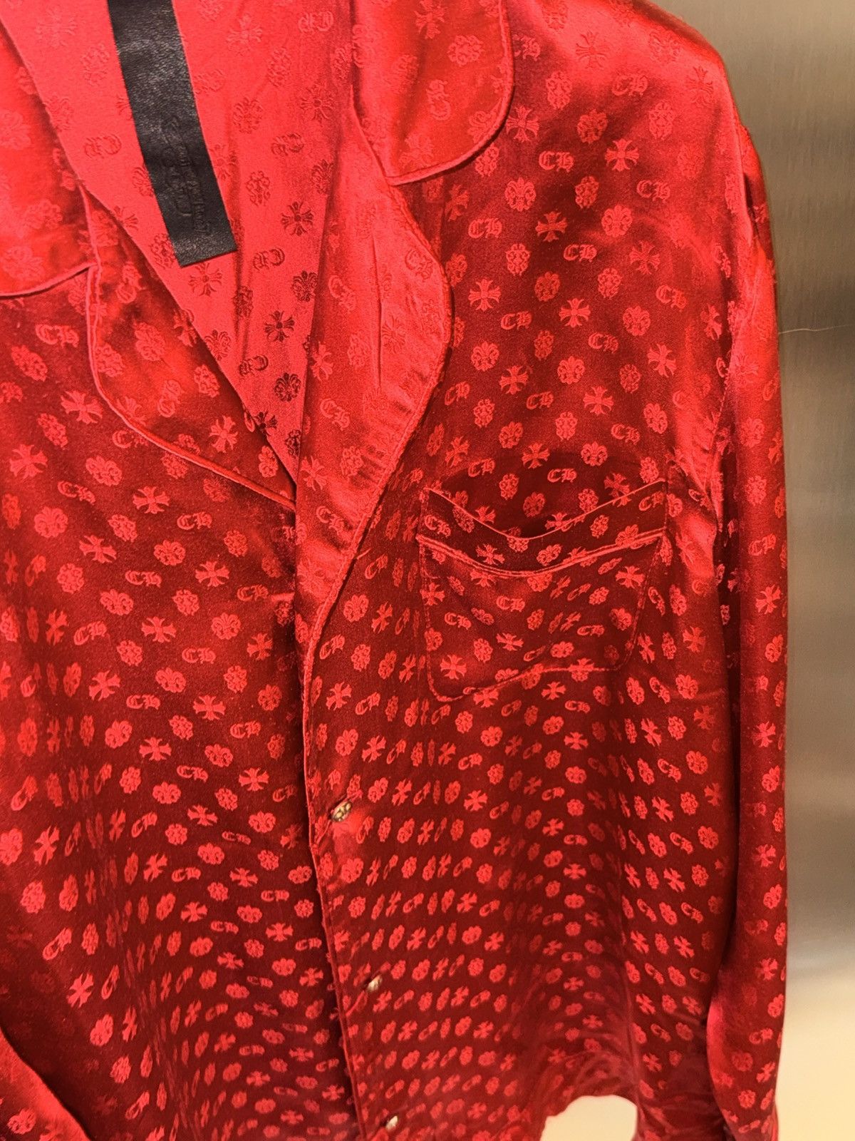 Chrome Hearts Chrome Hearts Cross Print Silk Pajama Shirt Size US XXL / EU 58 / 5 - 4 Thumbnail