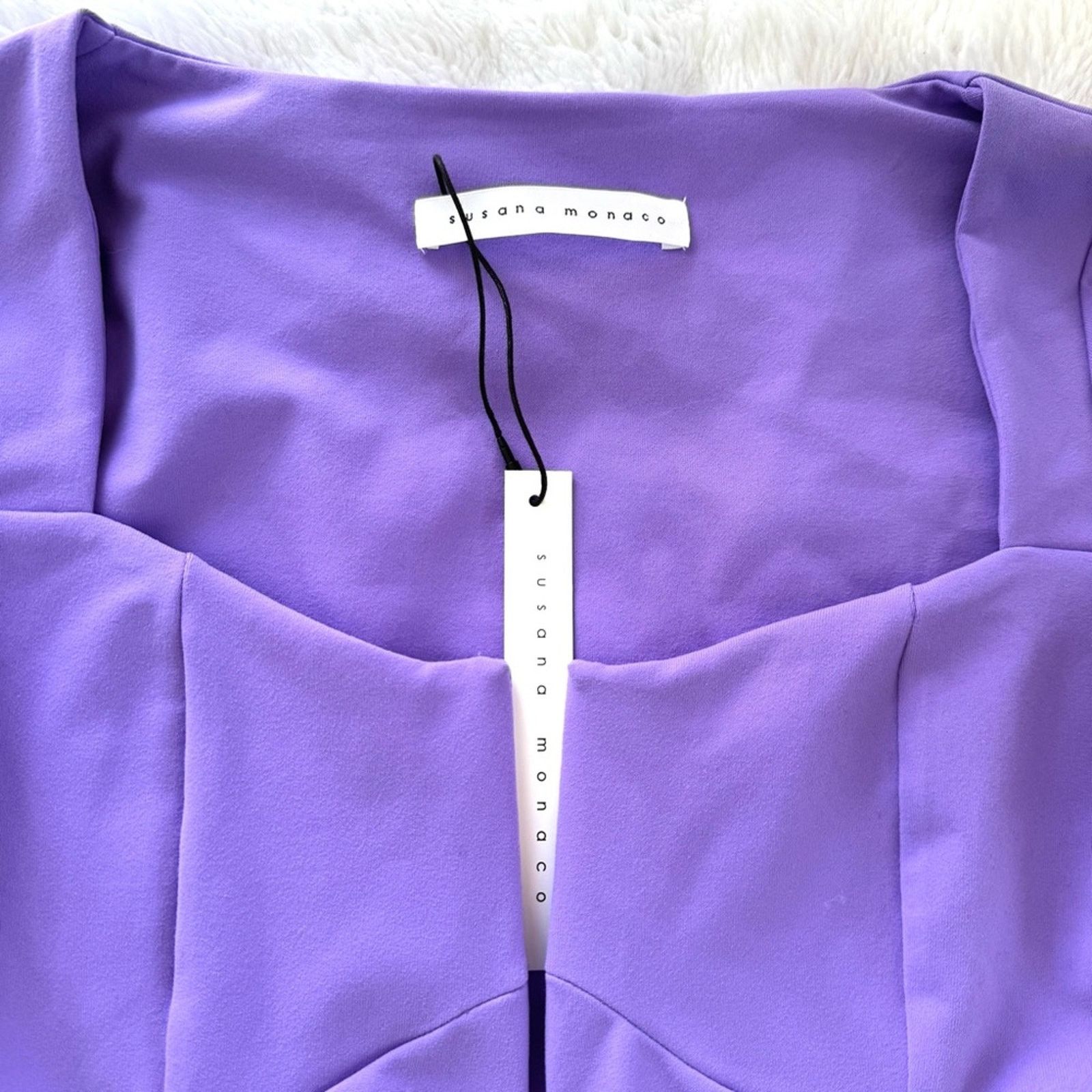 Susana Monaco NWT SUSANA MONACO Purple Long Sleeve Women's Crop Top Size S Size S / US 4 / IT 40 - 2 Thumbnail