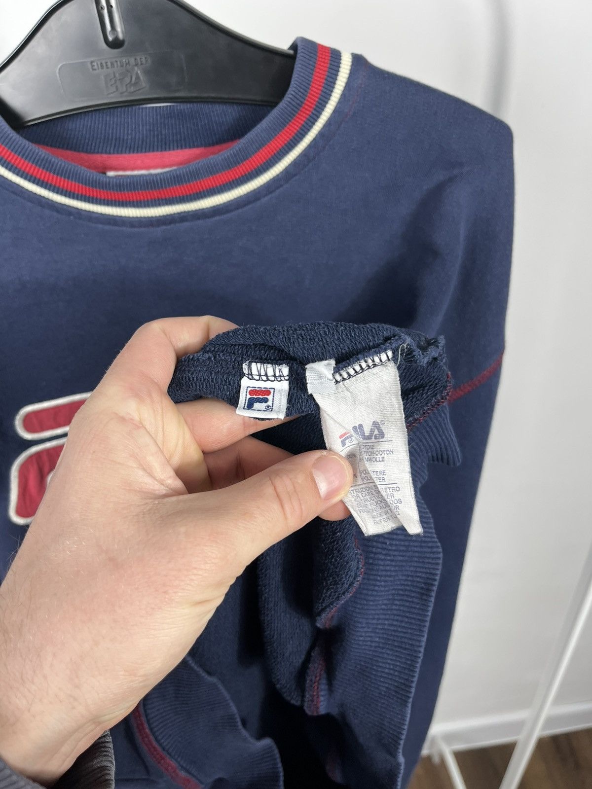 Fila Fila Vintage Sweatshirt Big Logo Navy Crewneck Size L Jumper Size US L / EU 52-54 / 3 - 8 Thumbnail