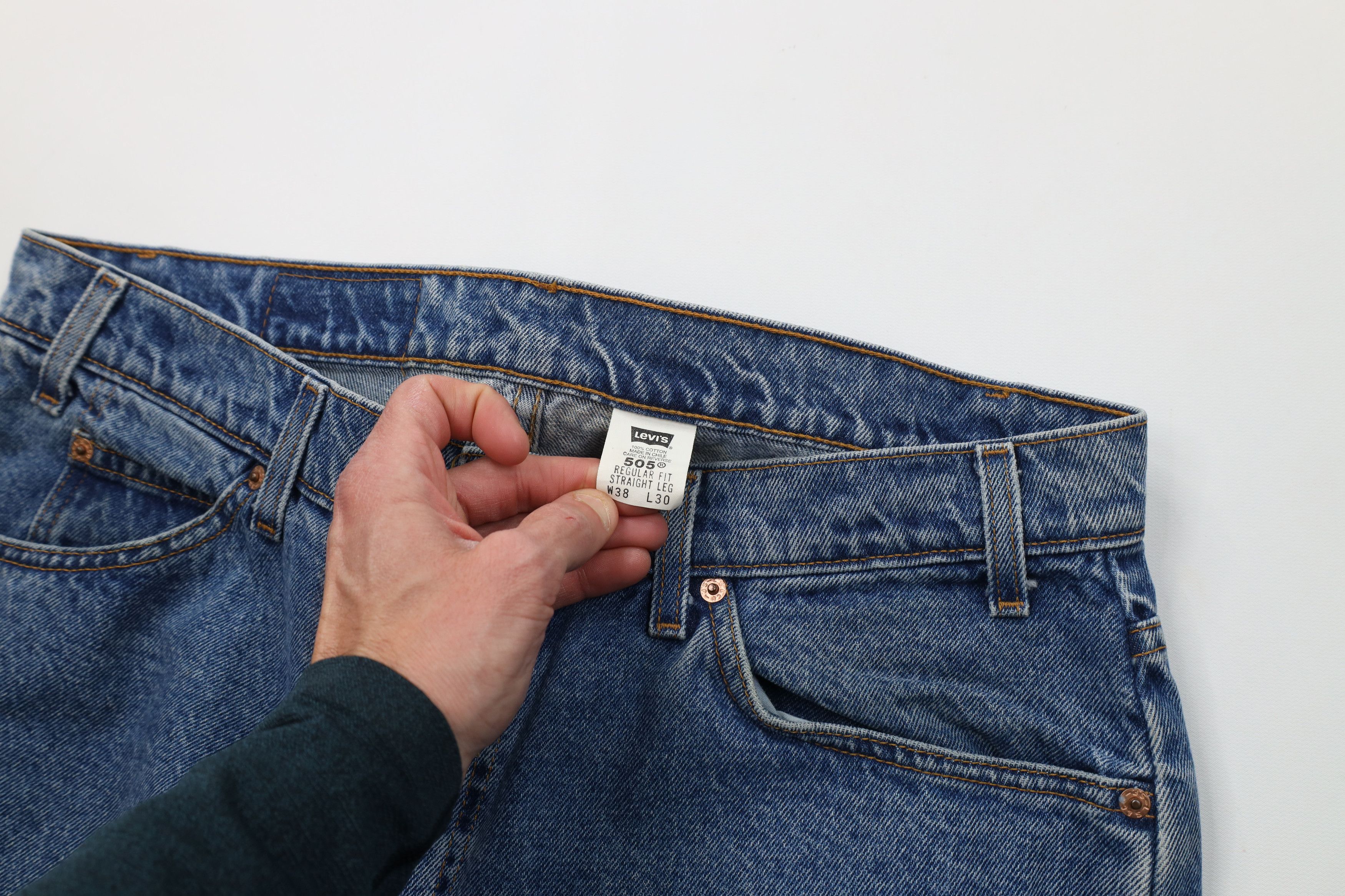 Levi's Vintage 90s Levis 505 Orange Tab Regular Straight Leg Jeans Size US 38 / EU 54 - 7 Thumbnail