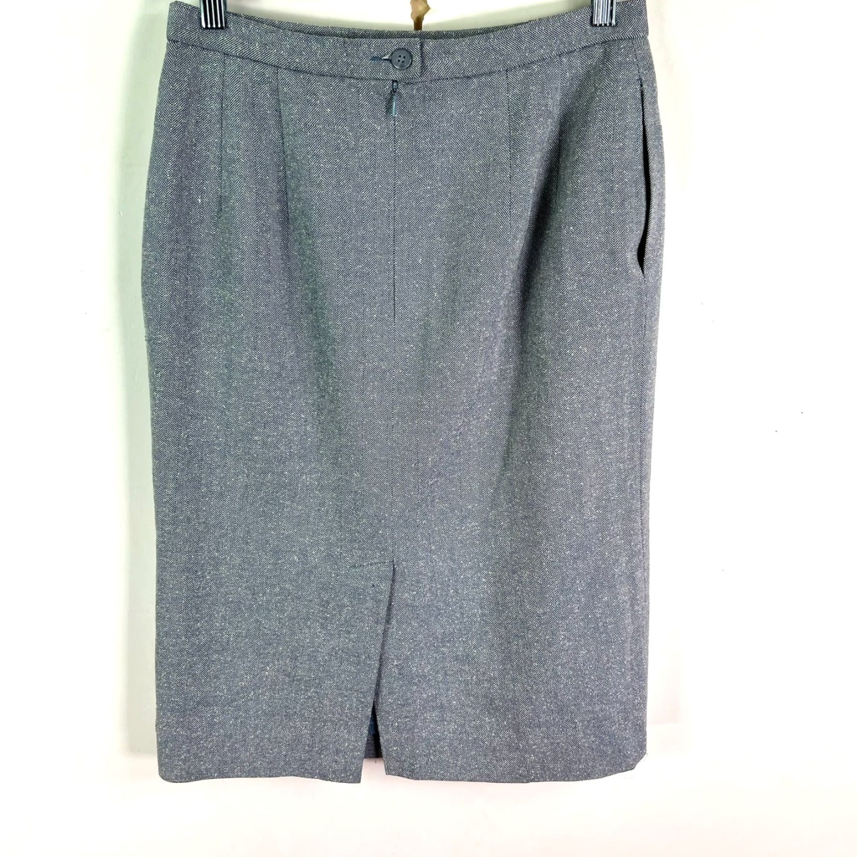 Pendleton VINTAGE Pendleton Wool Check Skirt 8P Gray/Blue High Rise Straight Pencil Womens 80s 90s Preppy Size 30" / US 8 / IT 44 - 4 Thumbnail