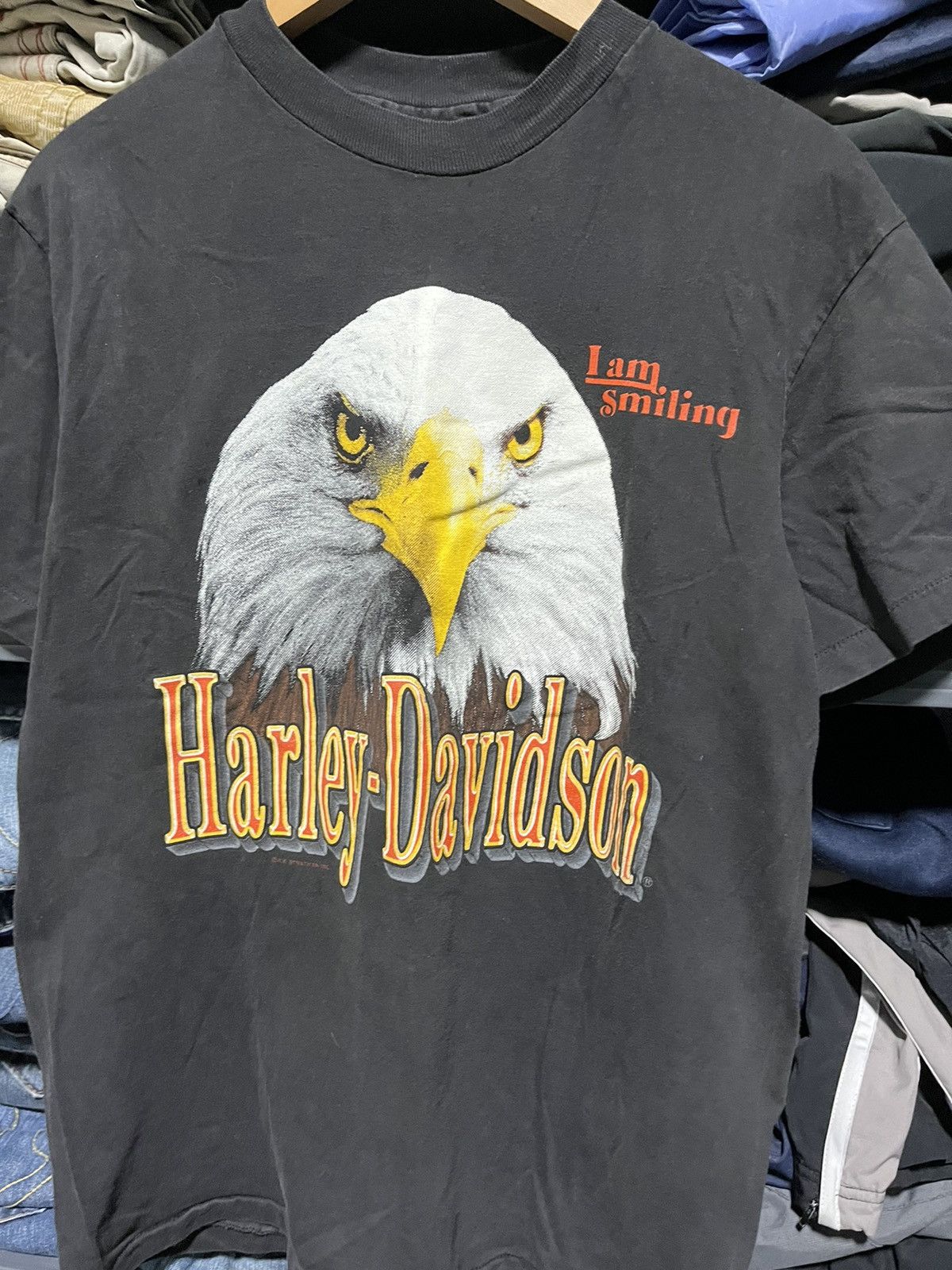Harley Davidson × Vintage Crazy Vintage 90s Harley Davidson Eagle Biker Tee Shirt Size US M / EU 48-50 / 2 - 4 Thumbnail