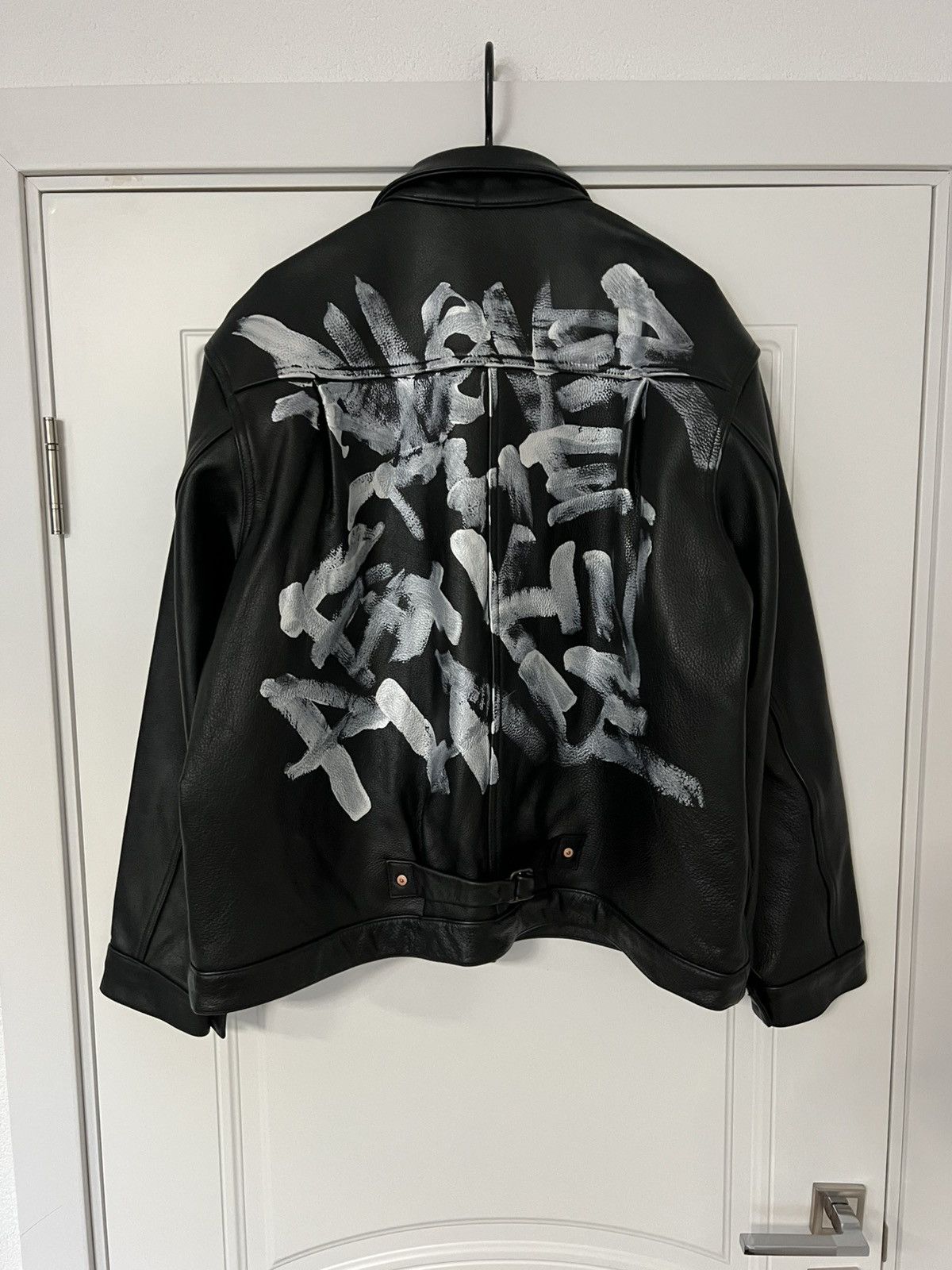 Vintage Custom Leather Jacket Hand Painted in Japan HOUSTON Size US S / EU 44-46 / 1 - 2 Thumbnail