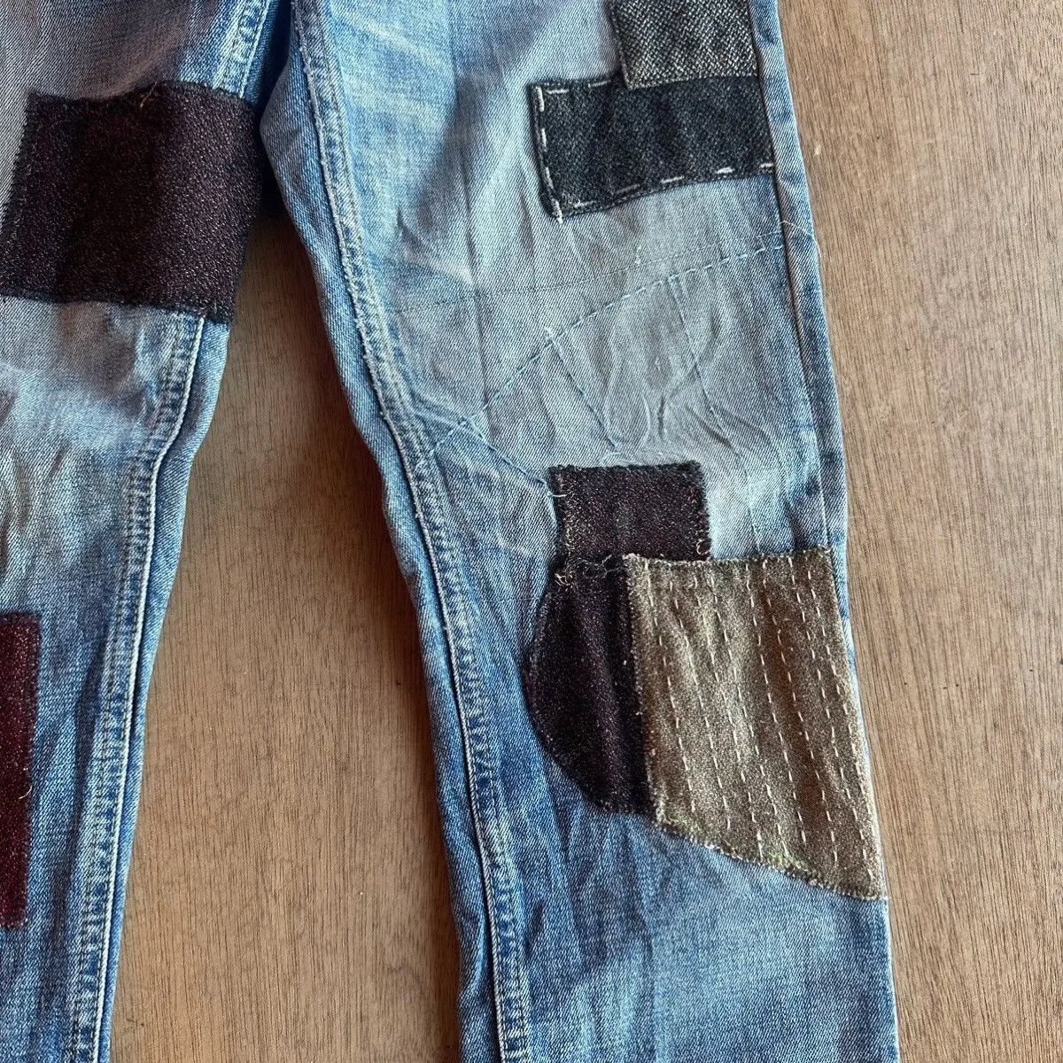 FDMTL RARE💥FDMTL BORO SASHIKO PATCHWORK DENIM PANTS/JEANS W32 L31 Size US 32 / EU 48 - 9 Thumbnail