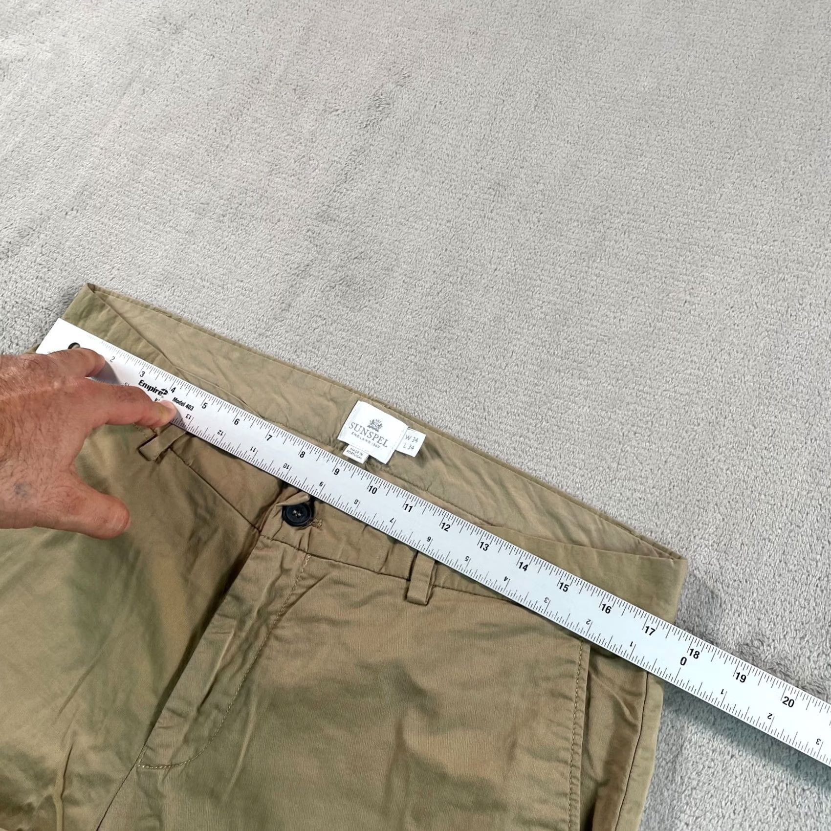 Sunspel Sunspel Chino Pants Men 34x34 Beige Flat Front Straight Leg Designer NWOT 245 Size US 34 / EU 50 - 4 Thumbnail