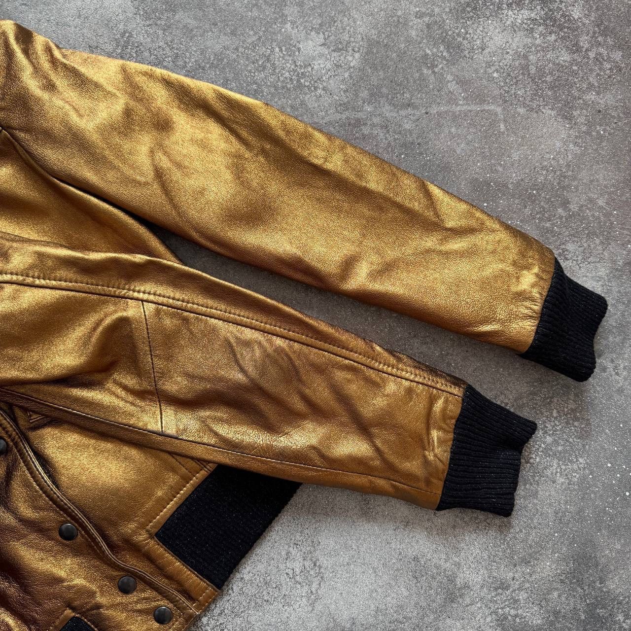 Dolce & Gabbana Dolce & Gabbana Vintage Y2K Glam Rock Gold Leather Jacket Size M / US 6-8 / IT 42-44 - 9 Thumbnail