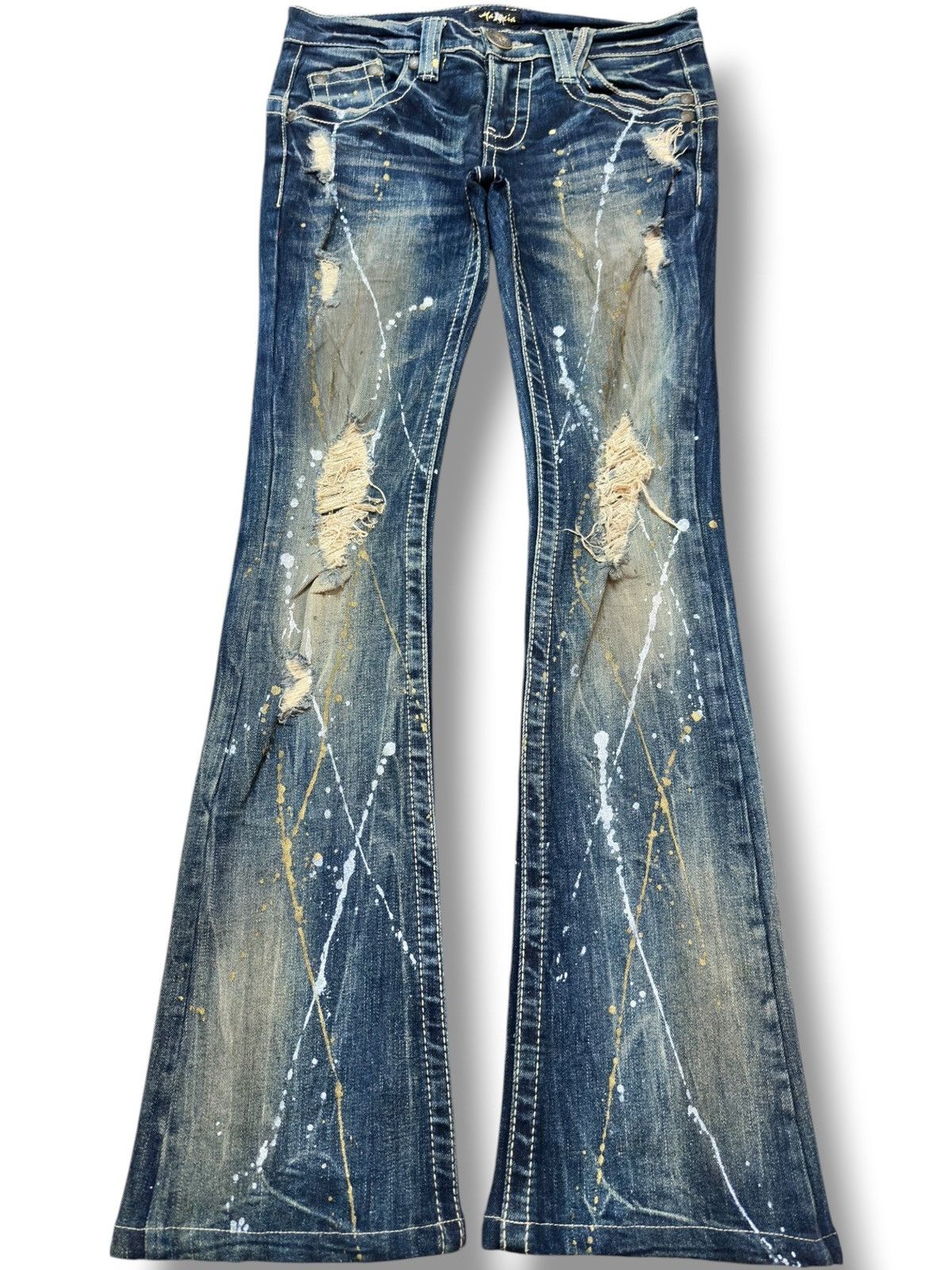 Hysteric Glamour Vintage Maraxia Flare Paint Splatter Mudwash Ripped Denim Size US 28 / EU 44 - 1 Thumbnail