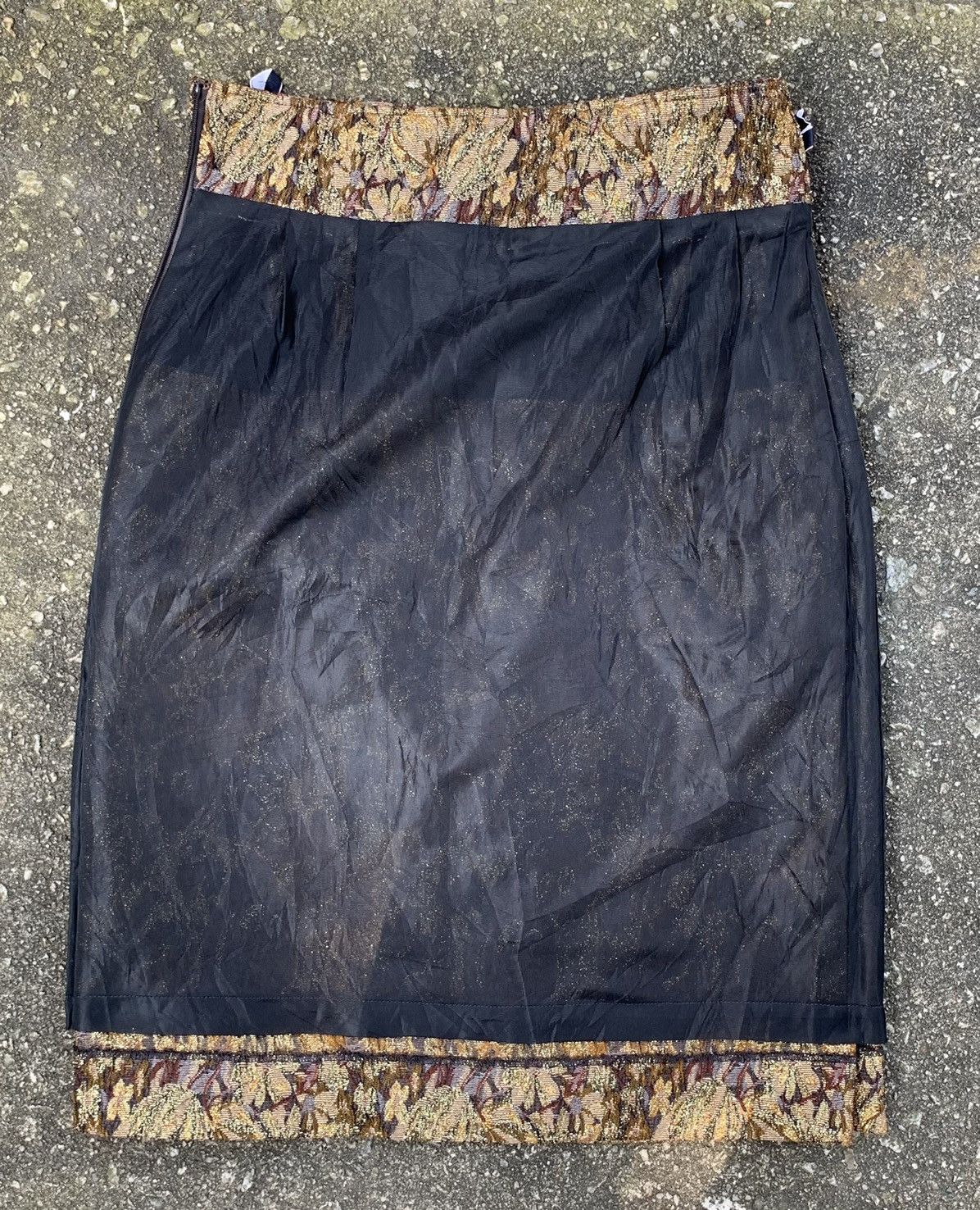 Christian Dior Monsieur × Dior × Vintage Vintage Christian Dior Slit Thread Gold Flower Mini Skirt Size 26" / US 2 / IT 38 - 21 Thumbnail