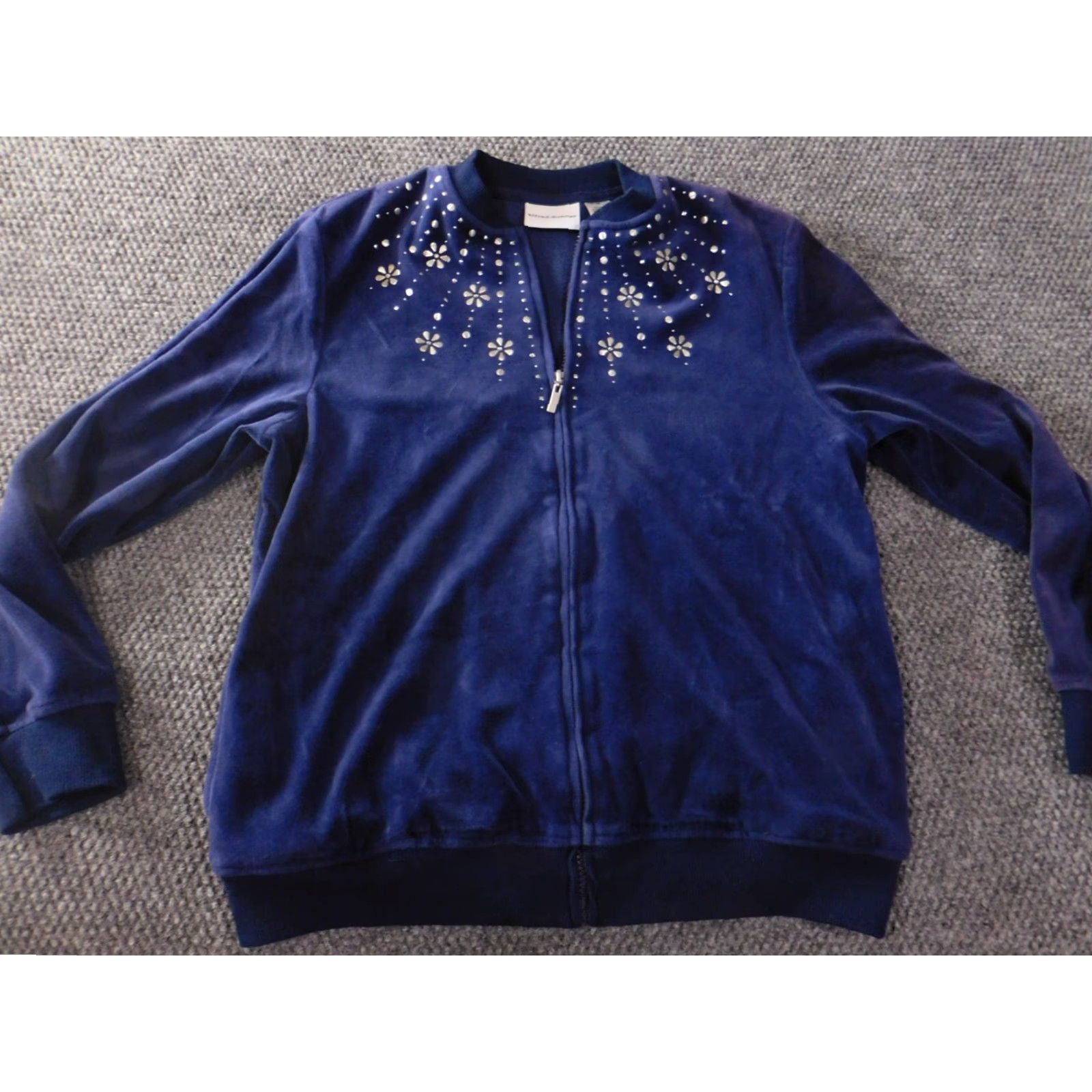 Vintage Alfred Dunner Jacket Womens 10 Blue Floral Full Zip Jacket Medium Length Long Sleeve Blue Womens Regular 10 Fall Spring Vintage No Size L / US 10 / IT 46 - 4 Thumbnail