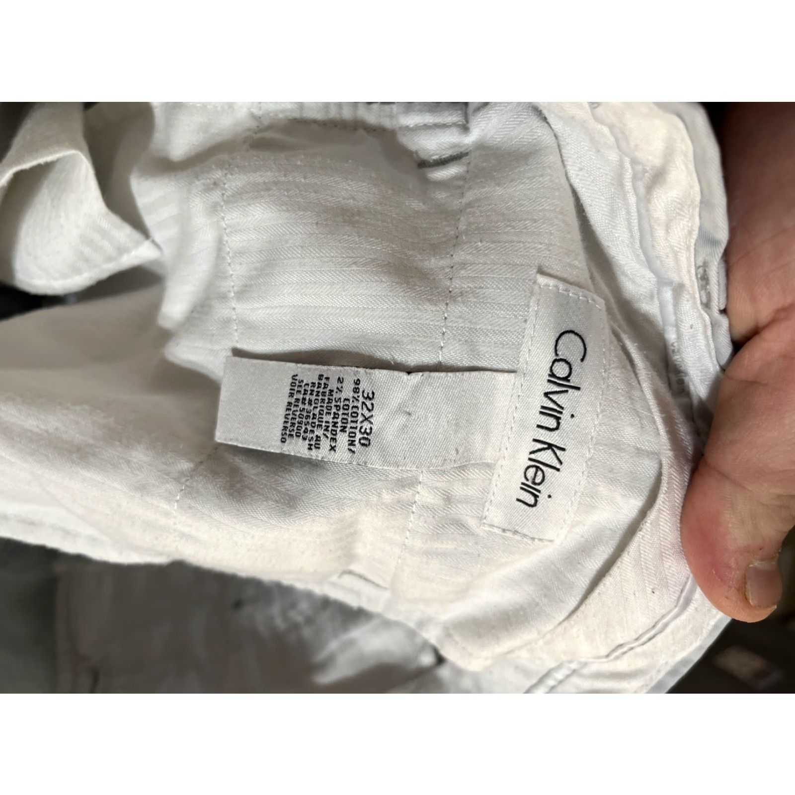 Calvin Klein CALVIN KLEIN Chino Pants Men Blue 32x30 Flat Front Straight 4-Pocket Casual Summer Winter Fall 32 Regular Size US 32 / EU 48 - 5 Thumbnail
