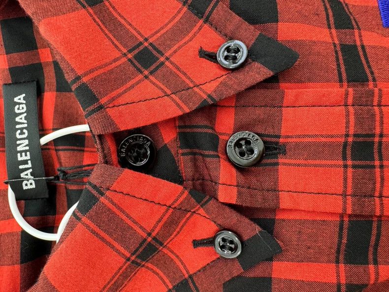 Balenciaga Balenciaga I Love Electronic Music Logo Plaid Shirt Size US XXS / EU 40 - 5 Thumbnail