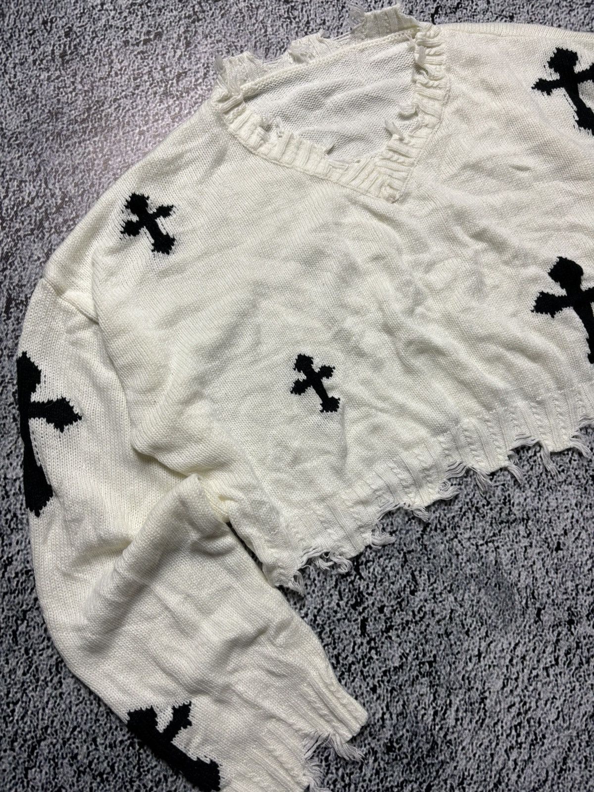 If Six Was Nine × Vintage Oversized y2k cross printed distressed sweater Size XXL / US 16-18 / IT 52-54 - 3 Thumbnail