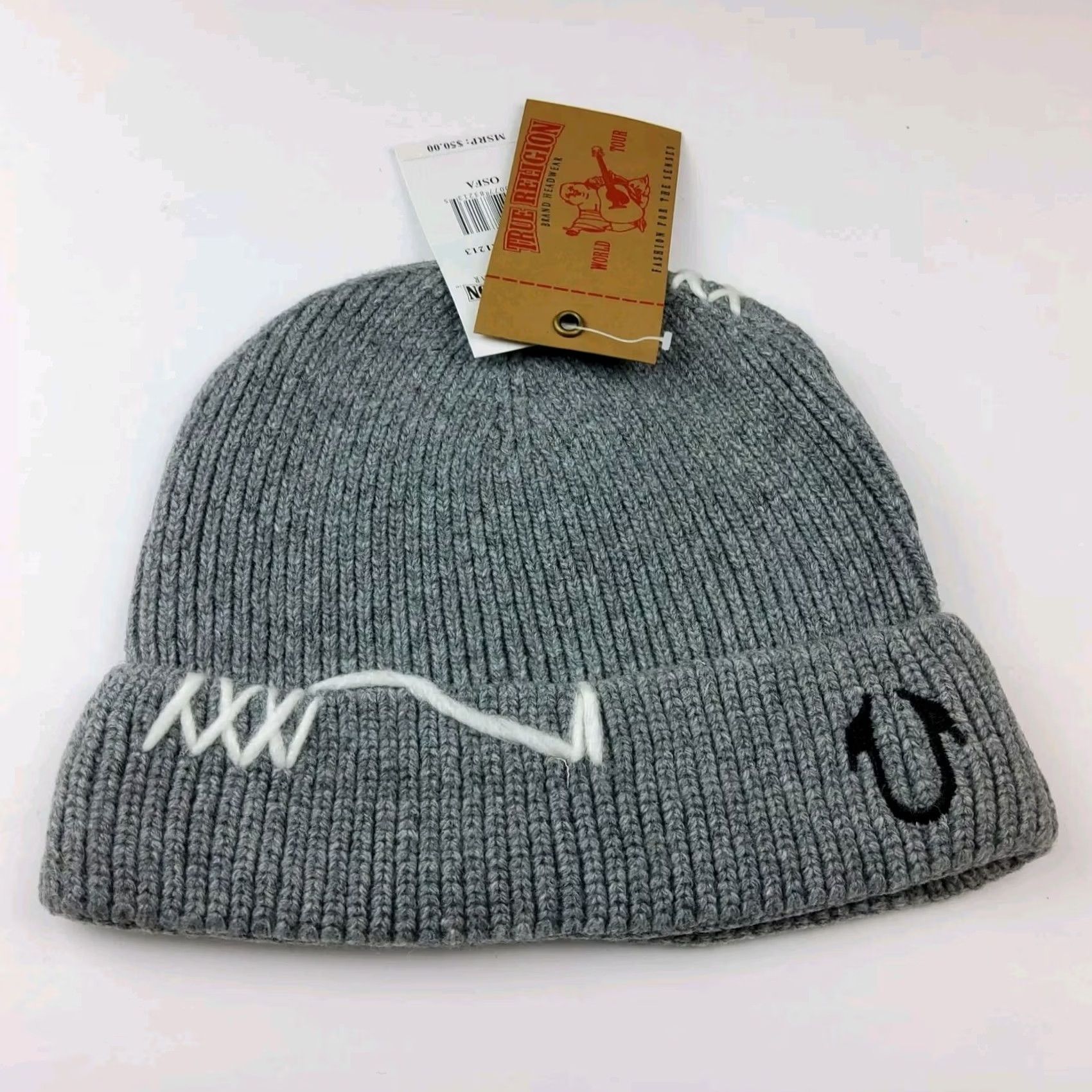 True Religion True Religion Beanie Hat Knit Winter Gray One Size Mens Girls? Size ONE SIZE - 2 Thumbnail