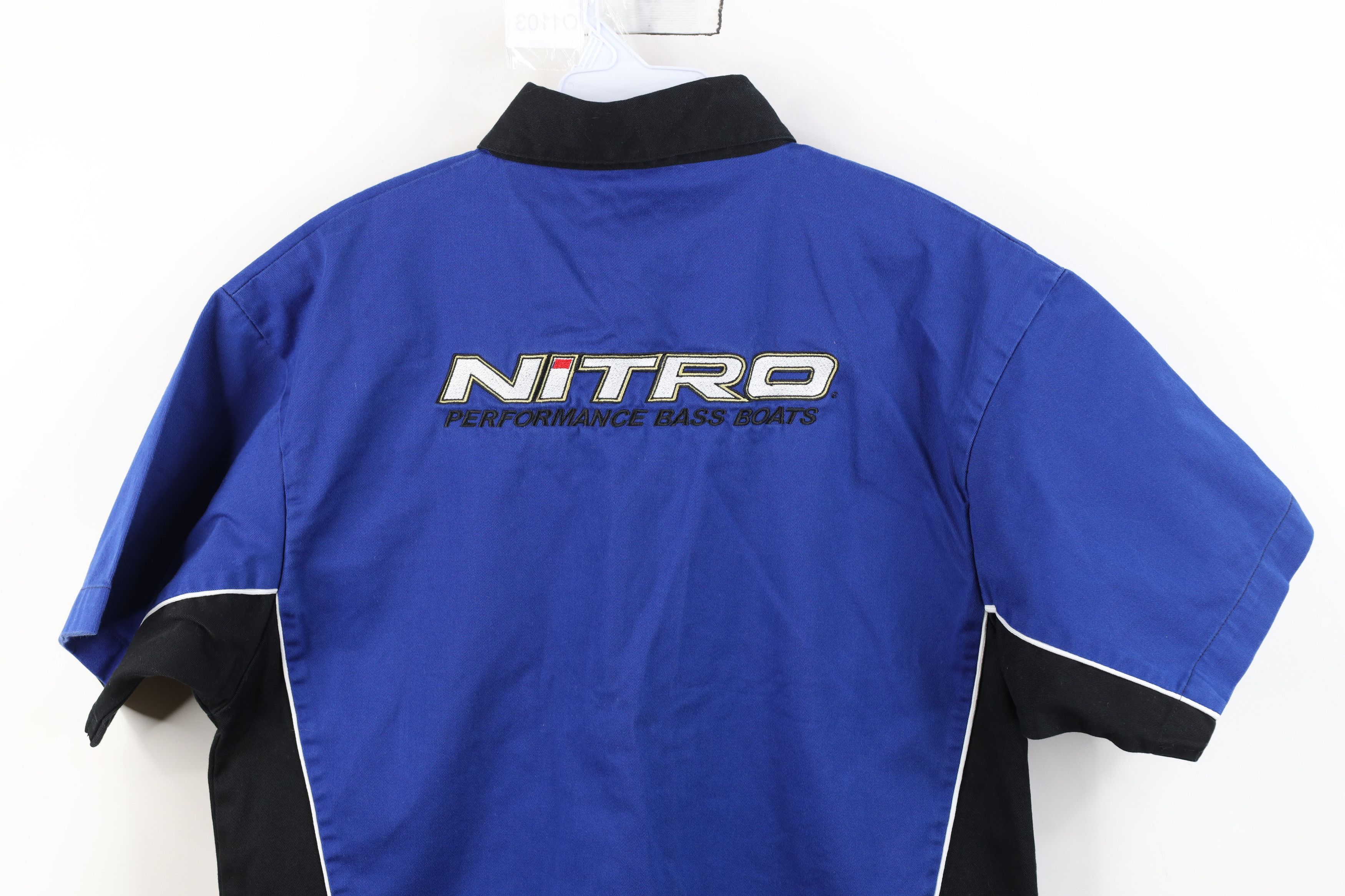 Vintage Nitro Performance Bass Boats Short Sleeve Button Down Shirt Size US S / EU 44-46 / 1 - 11 Thumbnail