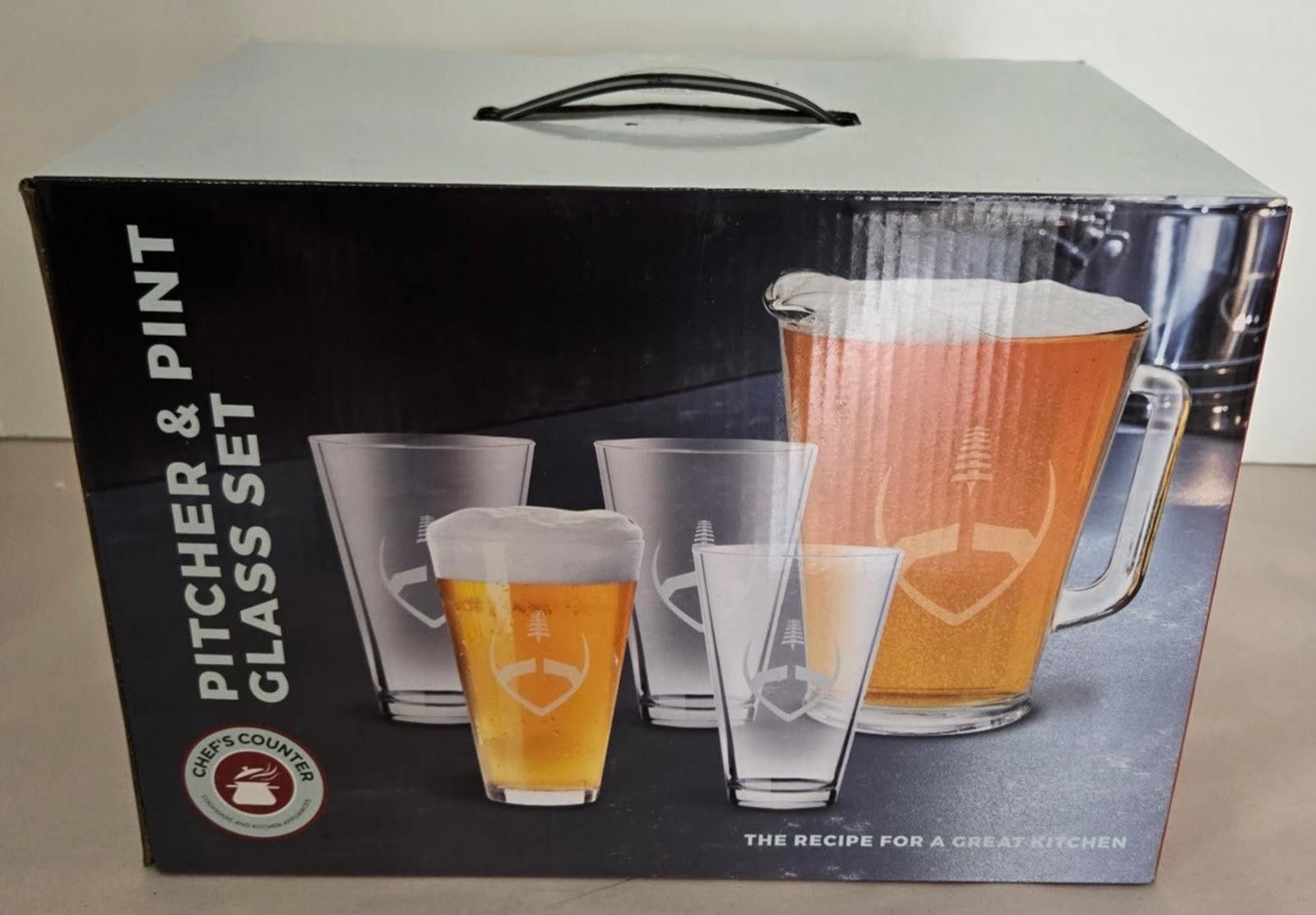 Other Chef's Counter Drinking 4 Beer Glasses 16 oz & Pitcher Pint Size ONE SIZE - 1 Thumbnail