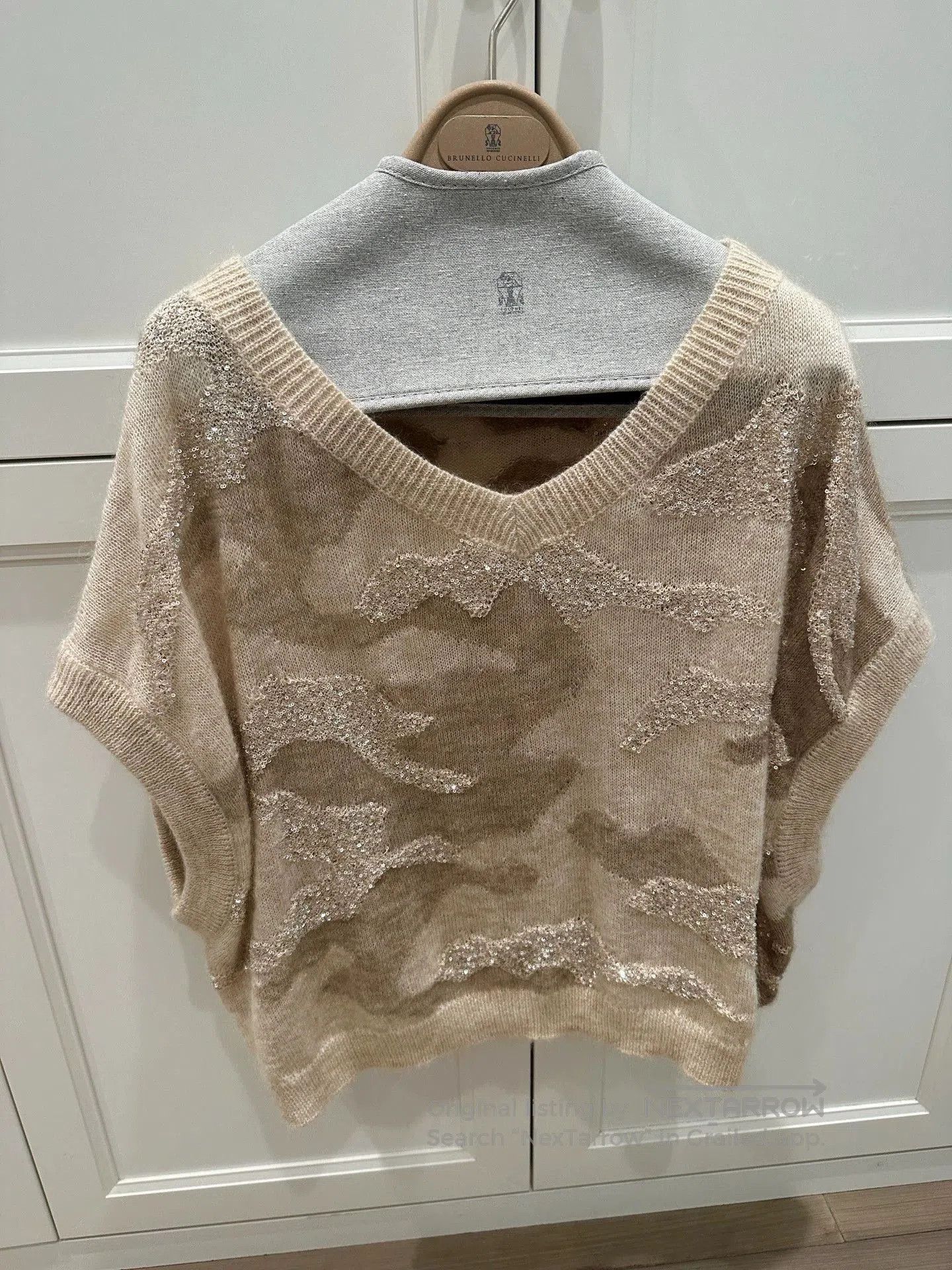 Balenciaga beige sparkling vest by Brunello Cucinelli. Size US S / EU 44-46 / 1 - 1 Thumbnail