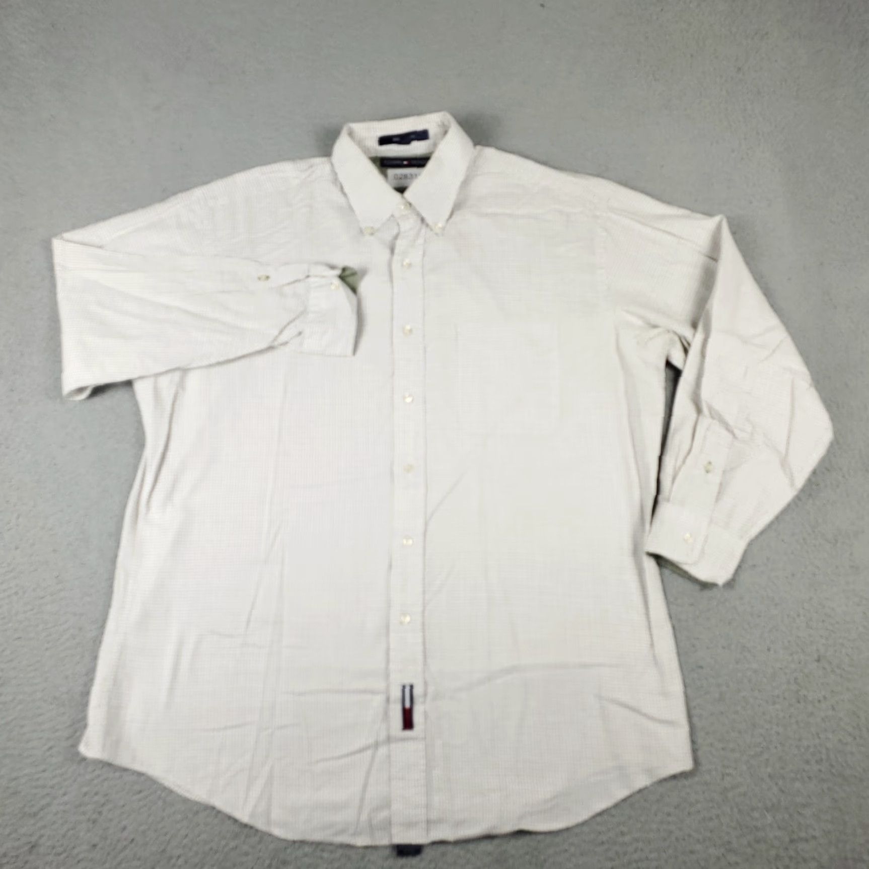 Tommy Hilfiger Tommy Hilfiger Shirt Mens Large Beige Check Button-Up Long Sleeve Cotton Collared Casual Size US L / EU 52-54 / 3 - 2 Thumbnail
