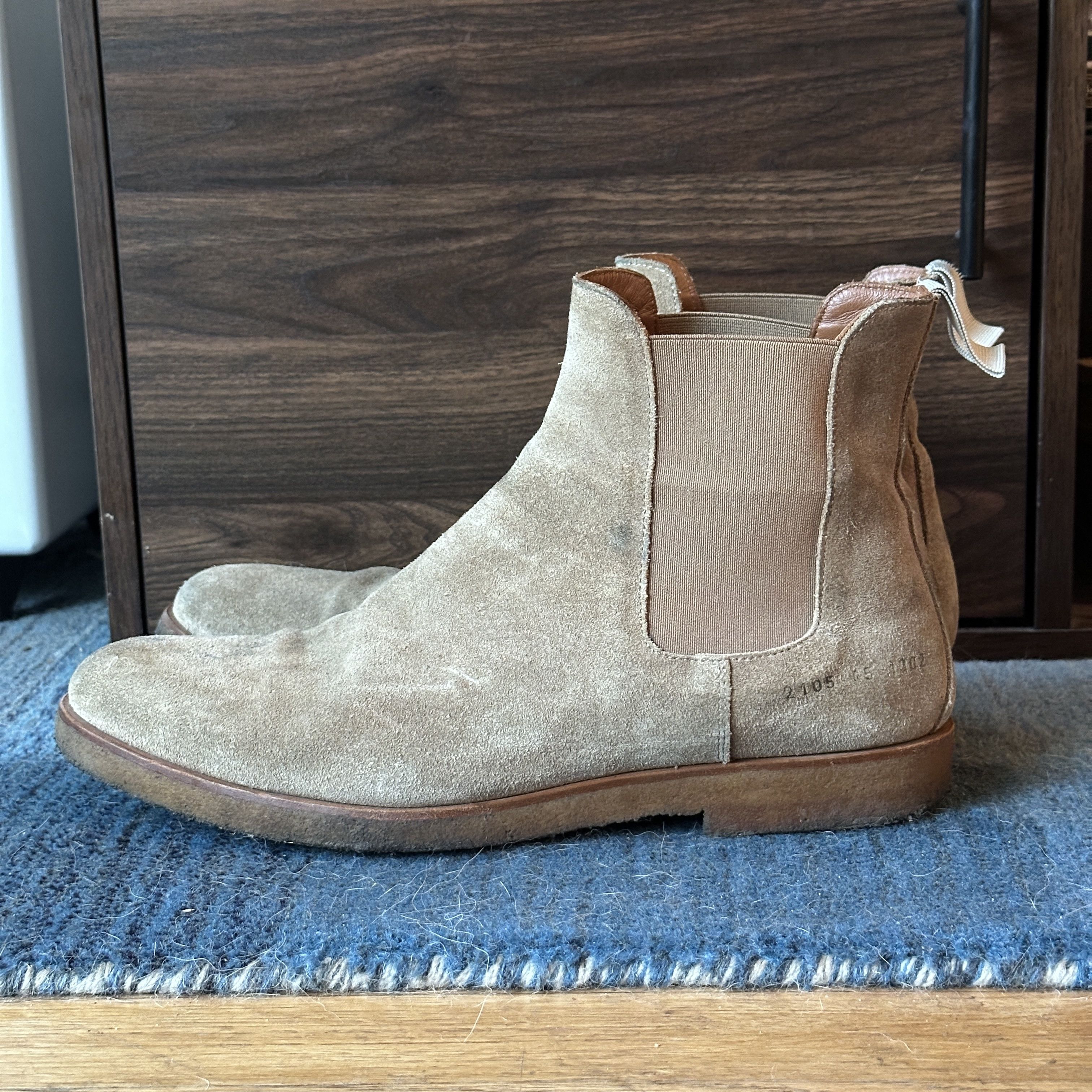 Common Projects Tan Suede Chelsea Boot Size US 12 / EU 45 - 3 Thumbnail