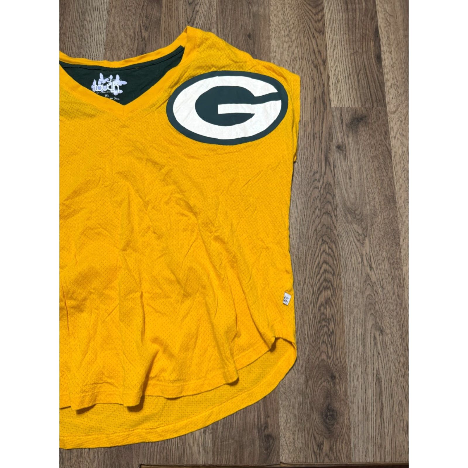 Vintage Touch Shirts Women's XL Tank Yellow V-Neck Wisconsin Green Bay Packers Size XL / US 12-14 / IT 48-50 - 2 Thumbnail