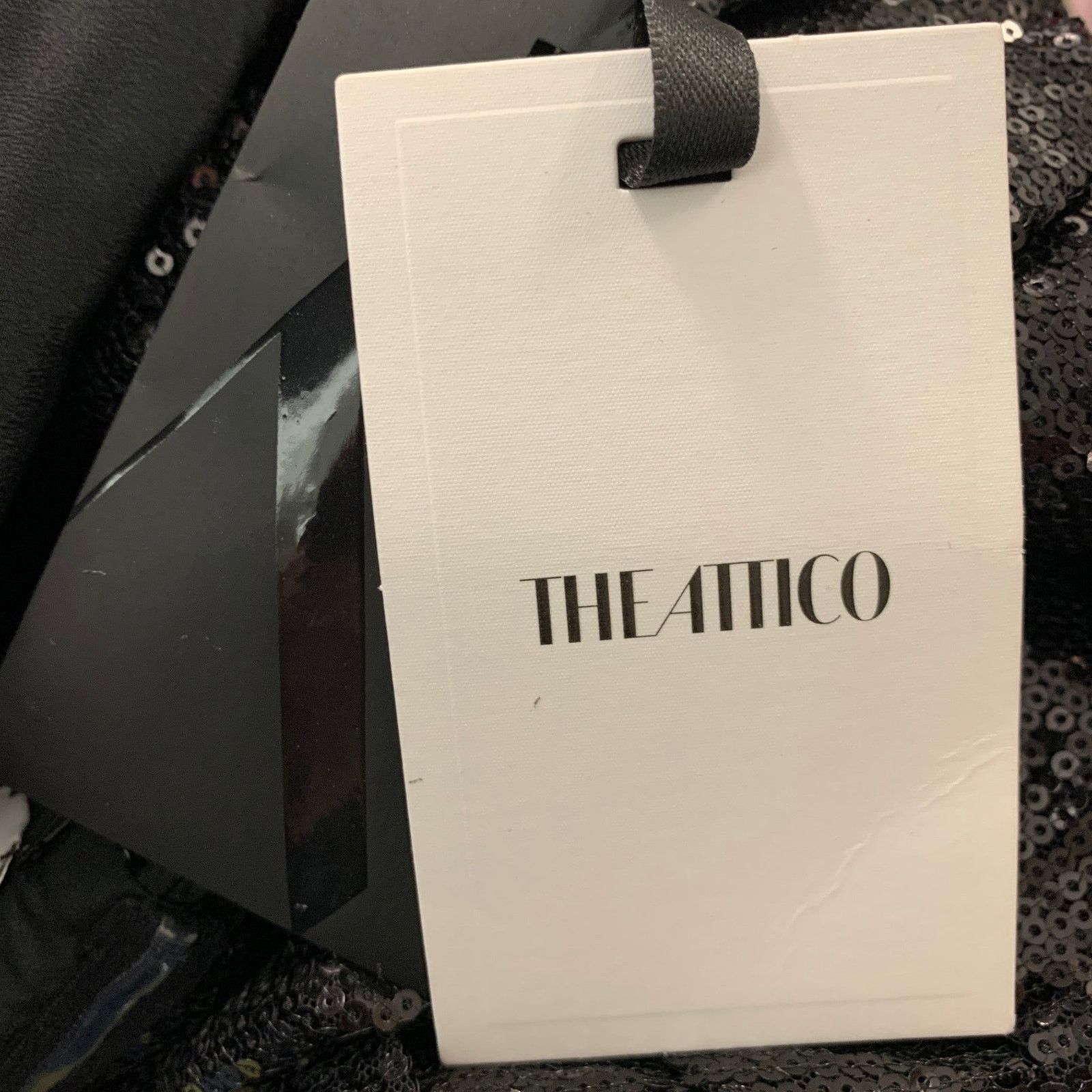 The Attico ATTICO Size 0 Black Polyester Sequined Mini Dress Size XS / US 0-2 / IT 36-38 - 7 Thumbnail