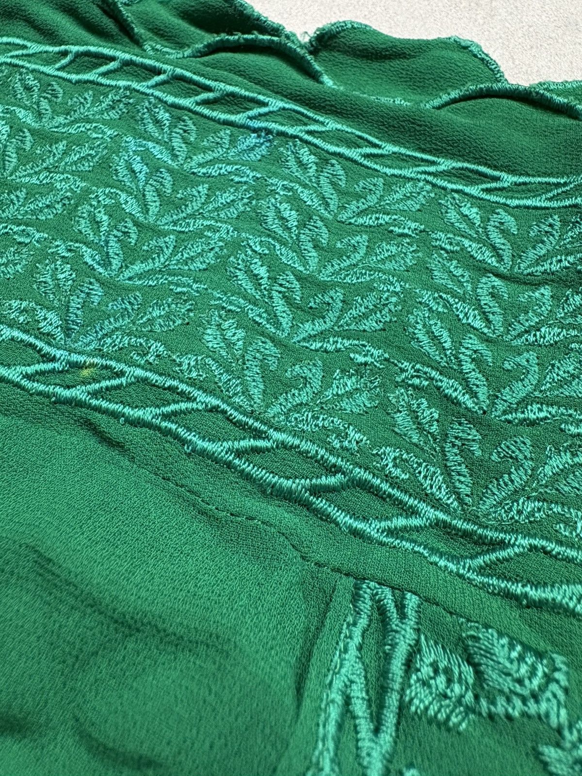 Isabel Marant Etoile Isabel Marant Étoile Green Embroidered Scallop Top Rare 48 Size XS / US 0-2 / IT 36-38 - 24 Thumbnail