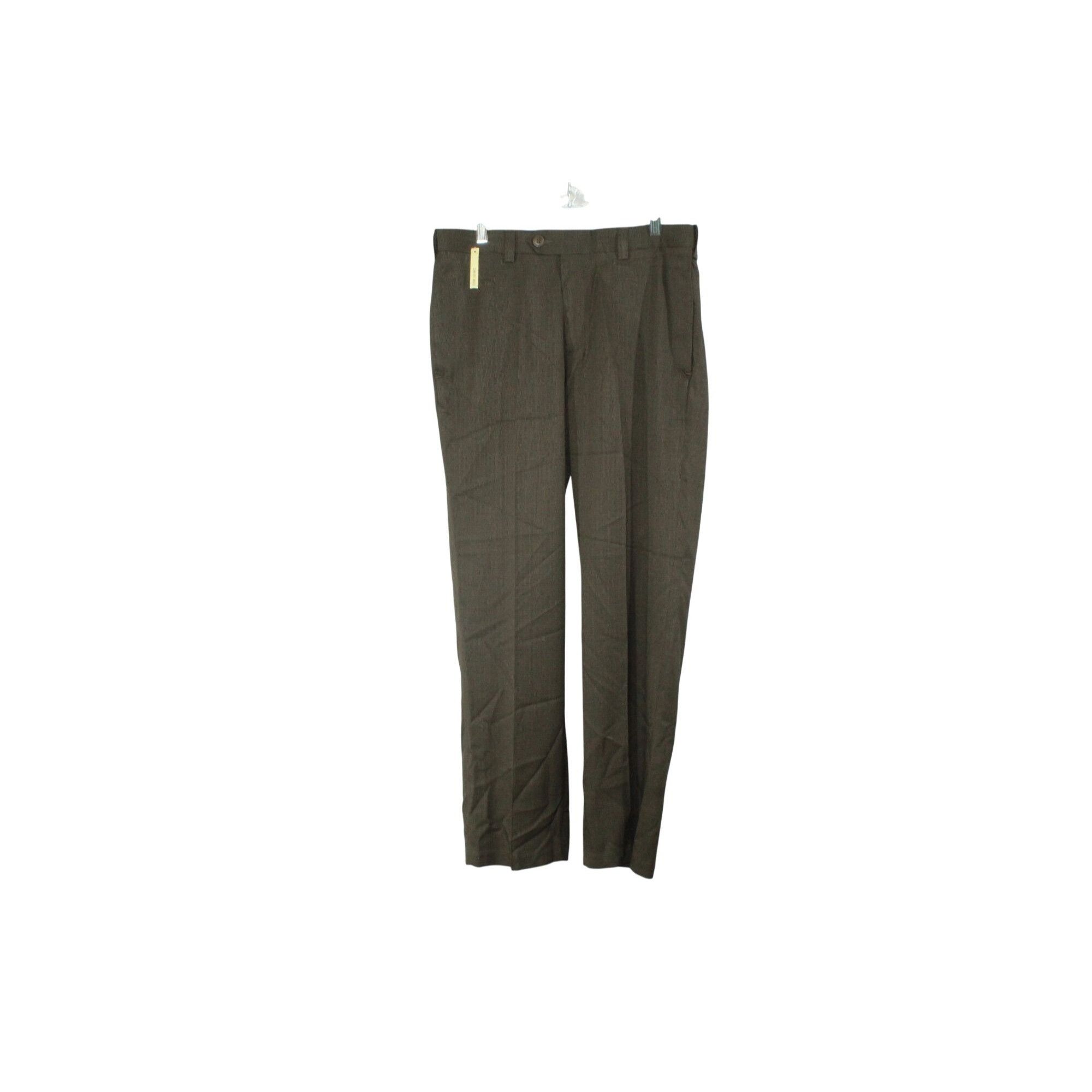 Haggar Haggar Men's Chocolate Plaid Eclo Slacks Size 32 Straight Size US 32 / EU 48 - 1 Thumbnail
