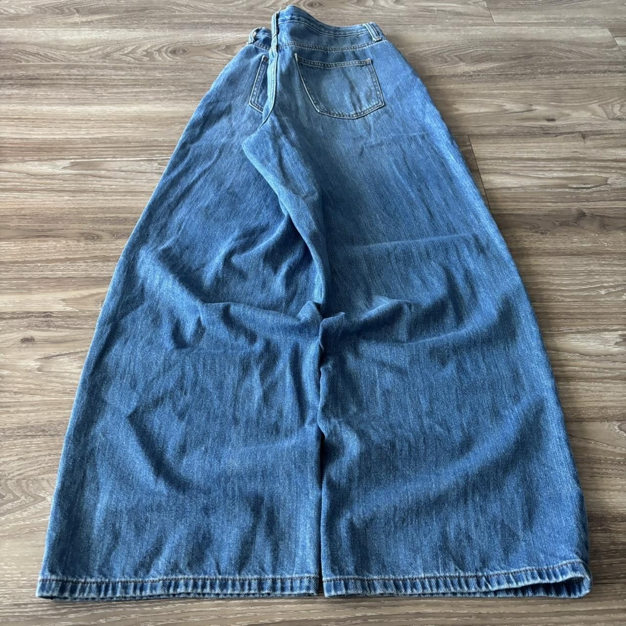 Japanese Brand Crazy Vintage Y2K/2000s Baggy Wide Leg Skater Style Denim Jeans! 33x32 Size US 33 - 4 Thumbnail