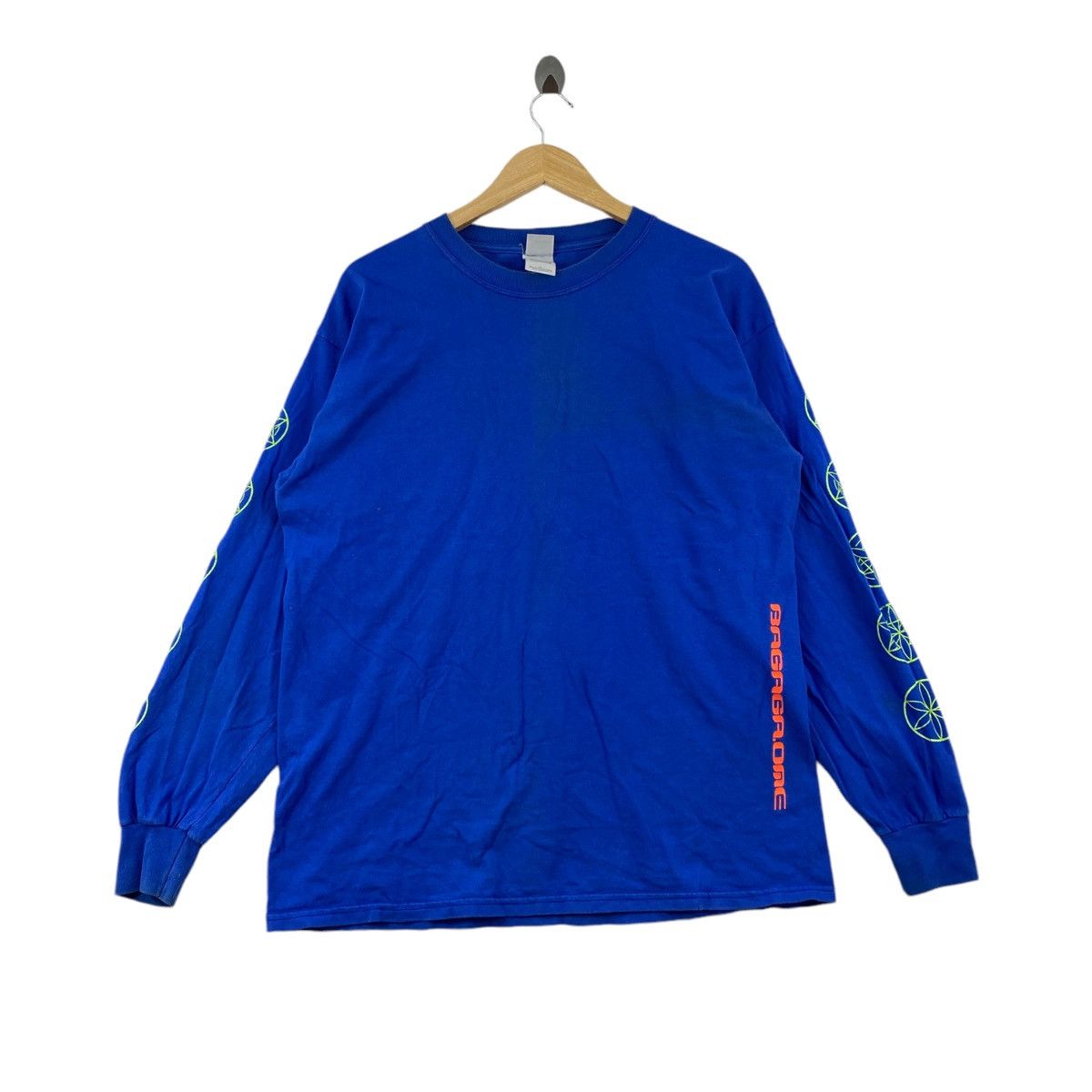 Vintage Vintage BAGAGA.ONE Logo Print Design Long Sleeve Blue Shirt Size US L / EU 52-54 / 3 - 3 Thumbnail
