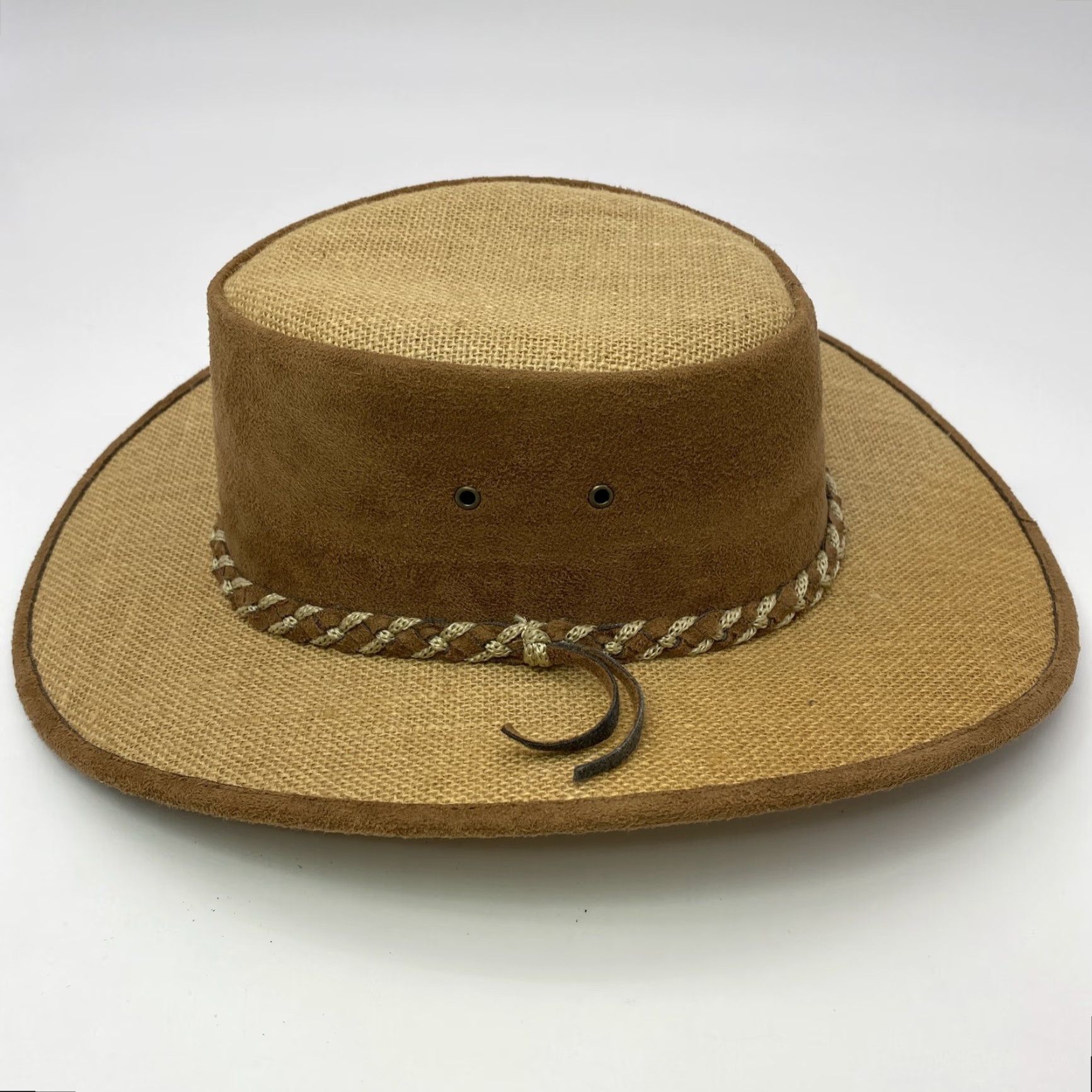 Vintage Llanos Hats Cowboy Hat Men Size 58 Western Burlap Suede Sun Hat Casual Workwear Size ONE SIZE - 4 Thumbnail