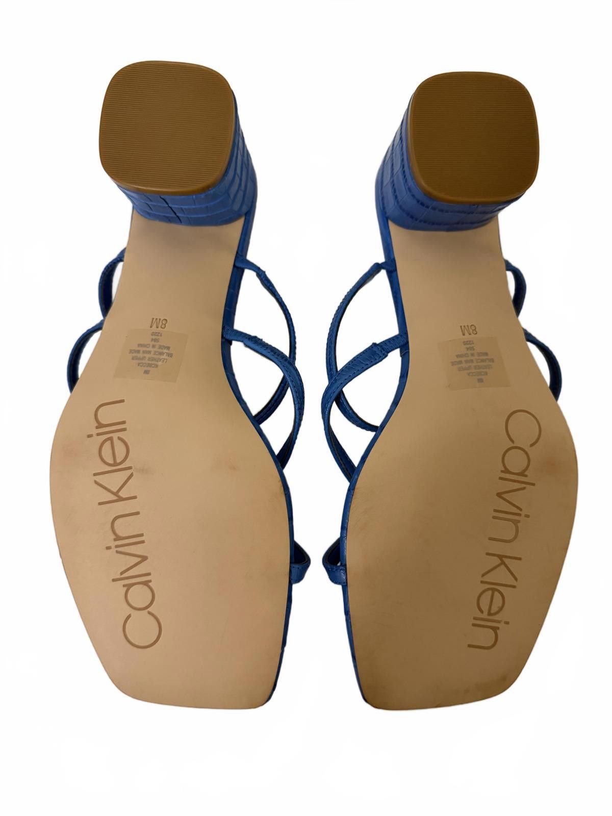 Calvin Klein CALVIN KLEIN Strappy Block Heel Sandals in Blue (US 8) Size US 8 / IT 38 - 6 Thumbnail