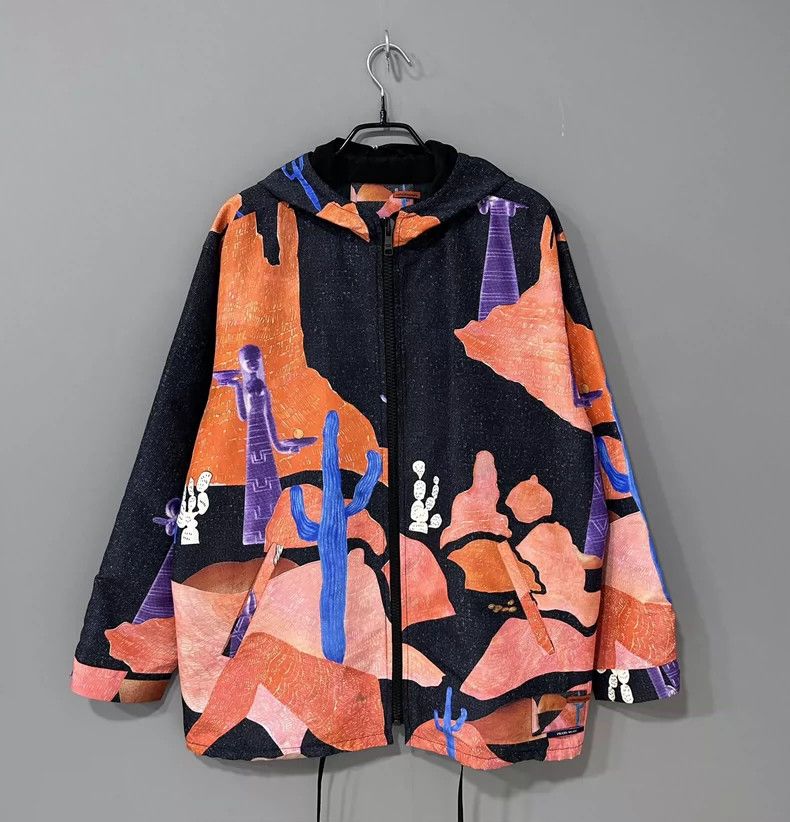 PRADA ジャケット Prada Prada Size 38 Show style art print zipper jacket 2502