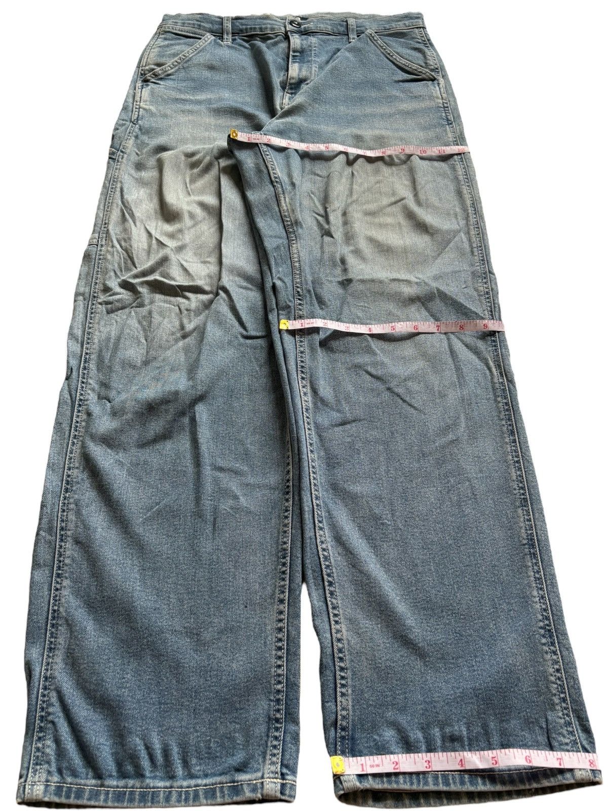 Japanese Brand × Jun Takahashi × Uniqlo Vintage Uniqlo Carpenter Mud Wash Distressed Loose Jeans Size US 32 / EU 48 - 15 Thumbnail