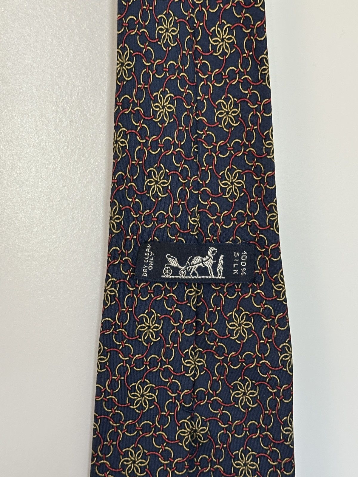 Hermes Hermes navy blue silk tie vintage Size ONE SIZE - 5 Thumbnail