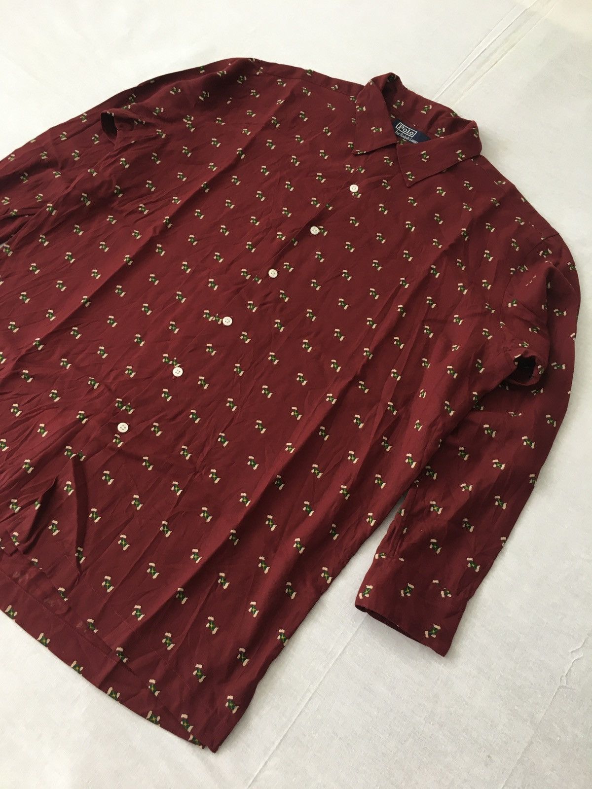Polo Ralph Lauren Vintage Polo Ralph Lauren Atomic Dog Motif Polynosic Shirts Size US L / EU 52-54 / 3 - 3 Thumbnail