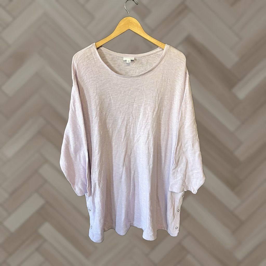 J. Jill J. Jill Womens Gray 3/4 Sleeve Knit Pullover Shirt Plus Size 4X Size XXL / US 16-18 / IT 52-54 - 1 Thumbnail