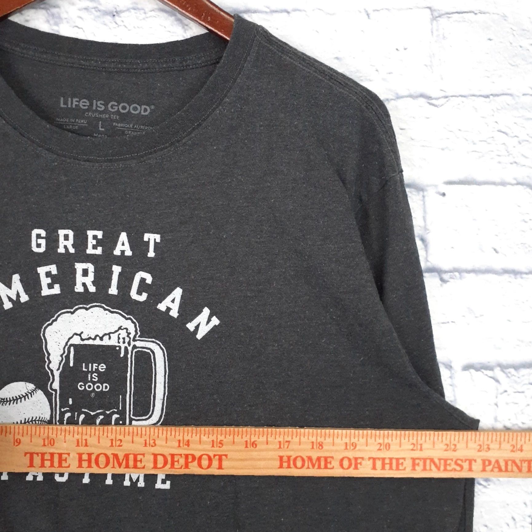 Life is Good Life is Good Crusher Baseball Beer Long Sleeve T Shirt Large Mens Gray Size US L / EU 52-54 / 3 - 6 Thumbnail