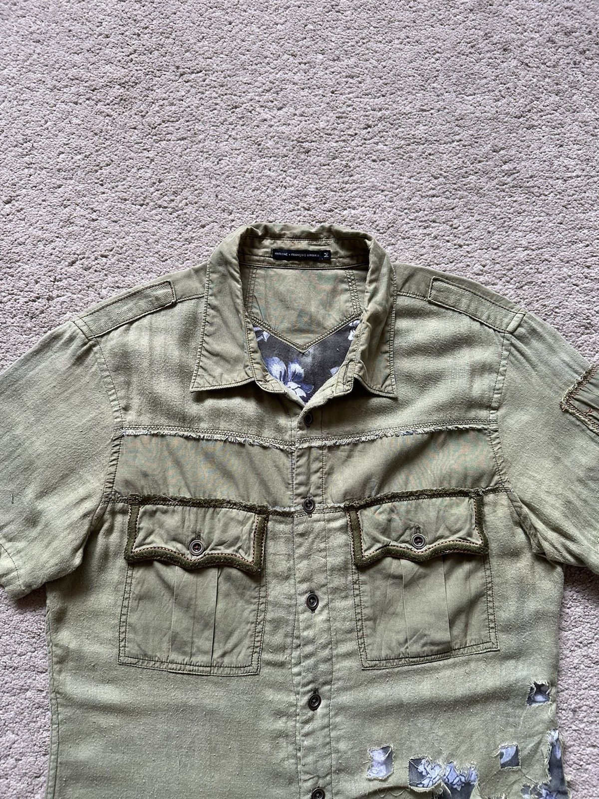 Marithe + Francois Girbaud 1990s Marithe Grancois Girbaud Thrashed Layered Shirt Size US M / EU 48-50 / 2 - 4 Thumbnail