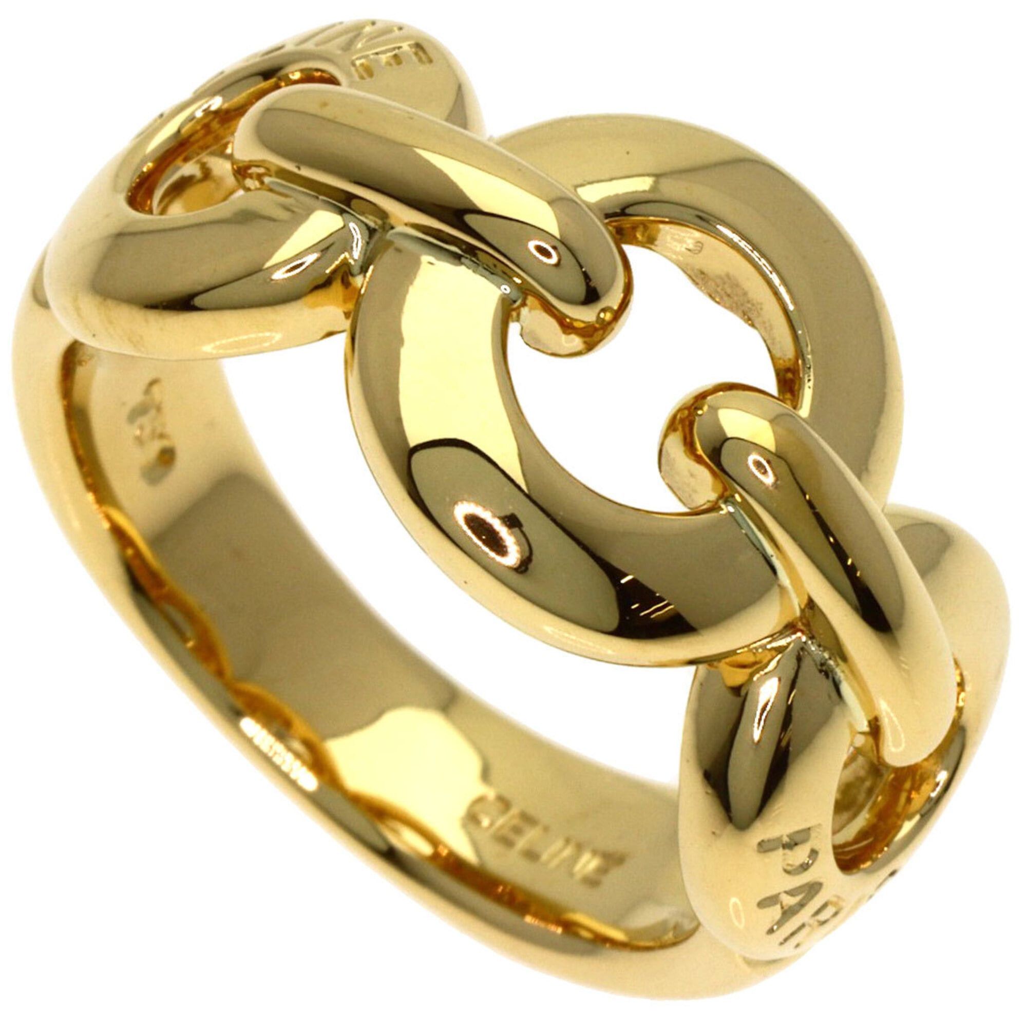 Celine Celine Circle Logo Ring, 18K Yellow Gold, Women's Size ONE SIZE - 1 Thumbnail
