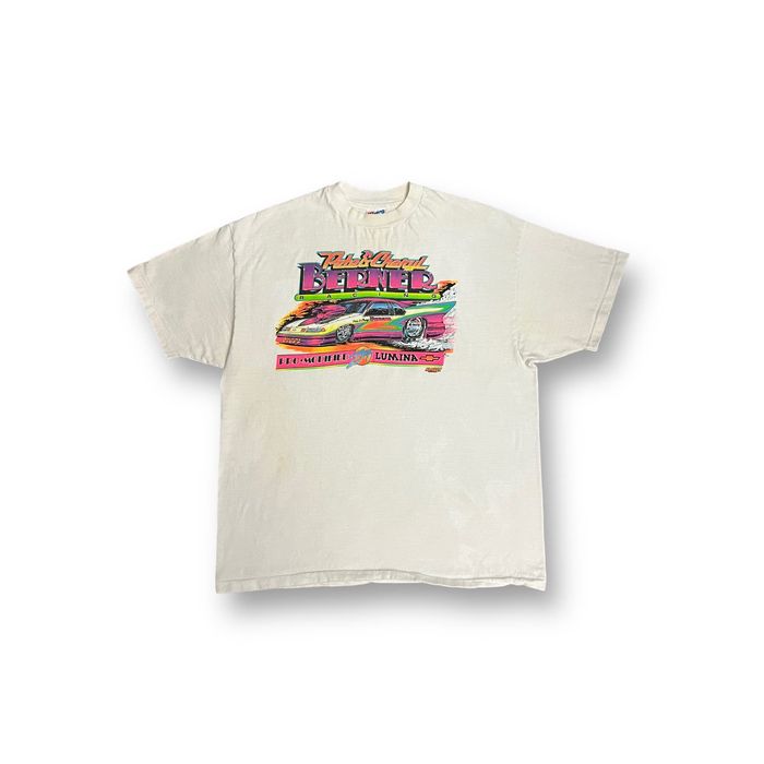 Vintage 90's Berner Racing Neon Race Car Big Dawgs T-shirt | Grailed