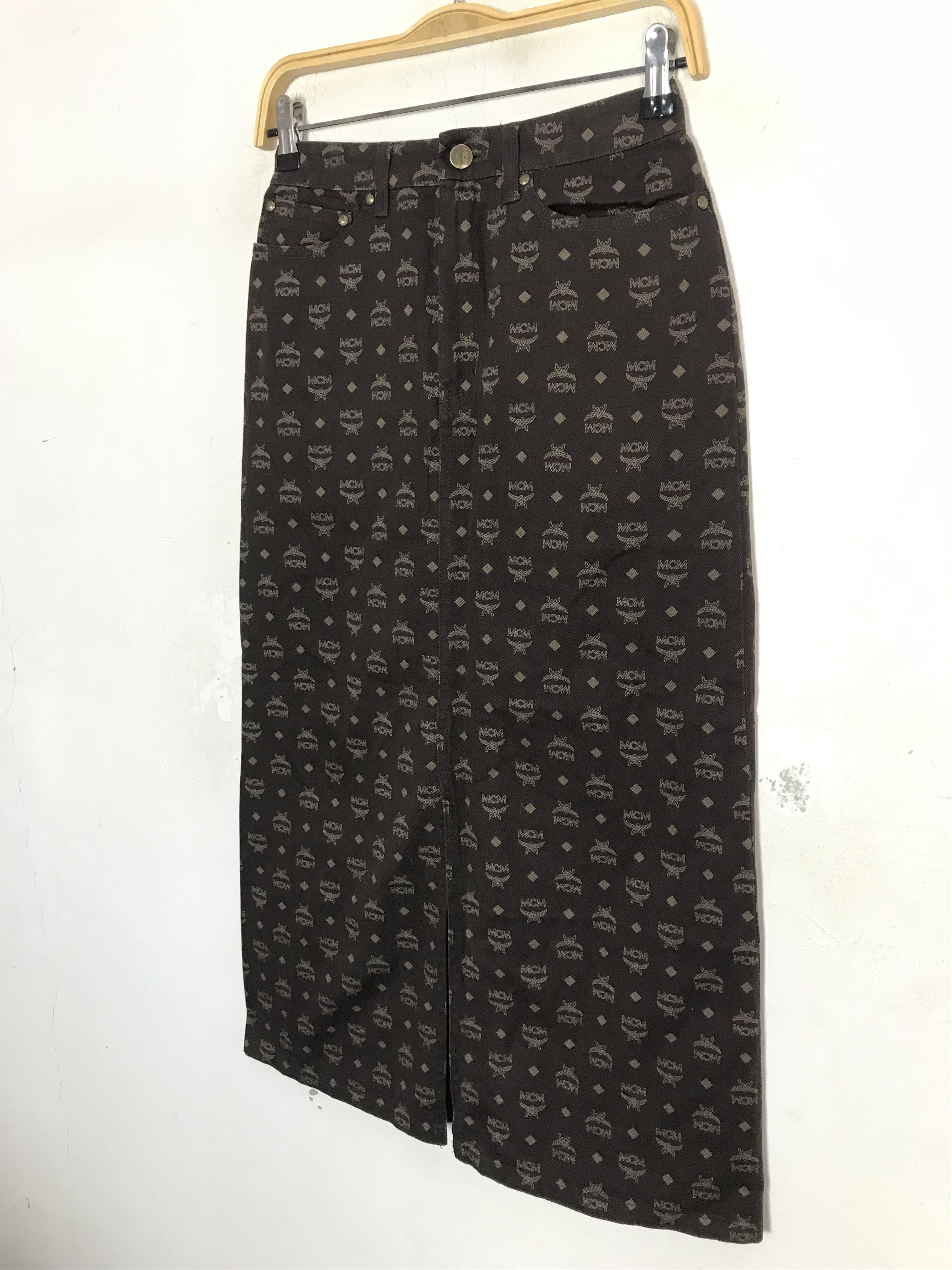 MCM MCM Nova Checked Monogram Skirt Denim Jeans Size 26" / US 2 / IT 38 - 4 Thumbnail