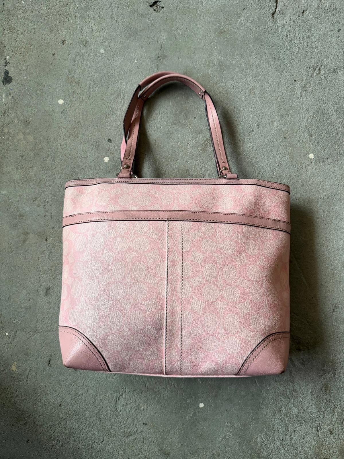 Coach Coach Signature Heritage Stripe Tote Bag Pink Size ONE SIZE - 6 Thumbnail