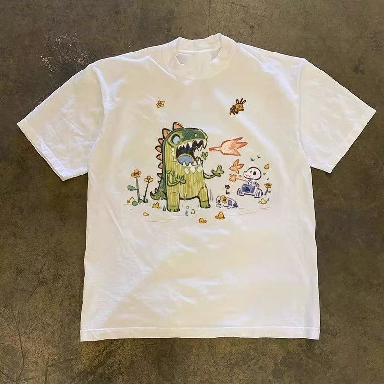 Vintage White washed retro dinosaur print t-shirt Size US M / EU 48-50 / 2 - 1 Thumbnail