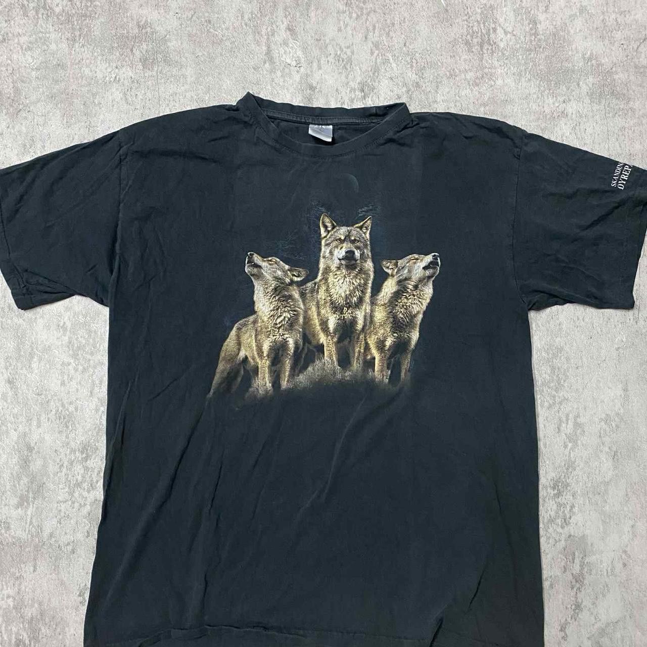 Other Black vintage 90s wolf t-shirt #90sstreetwear Size US XL / EU 56 / 4 - 1 Thumbnail