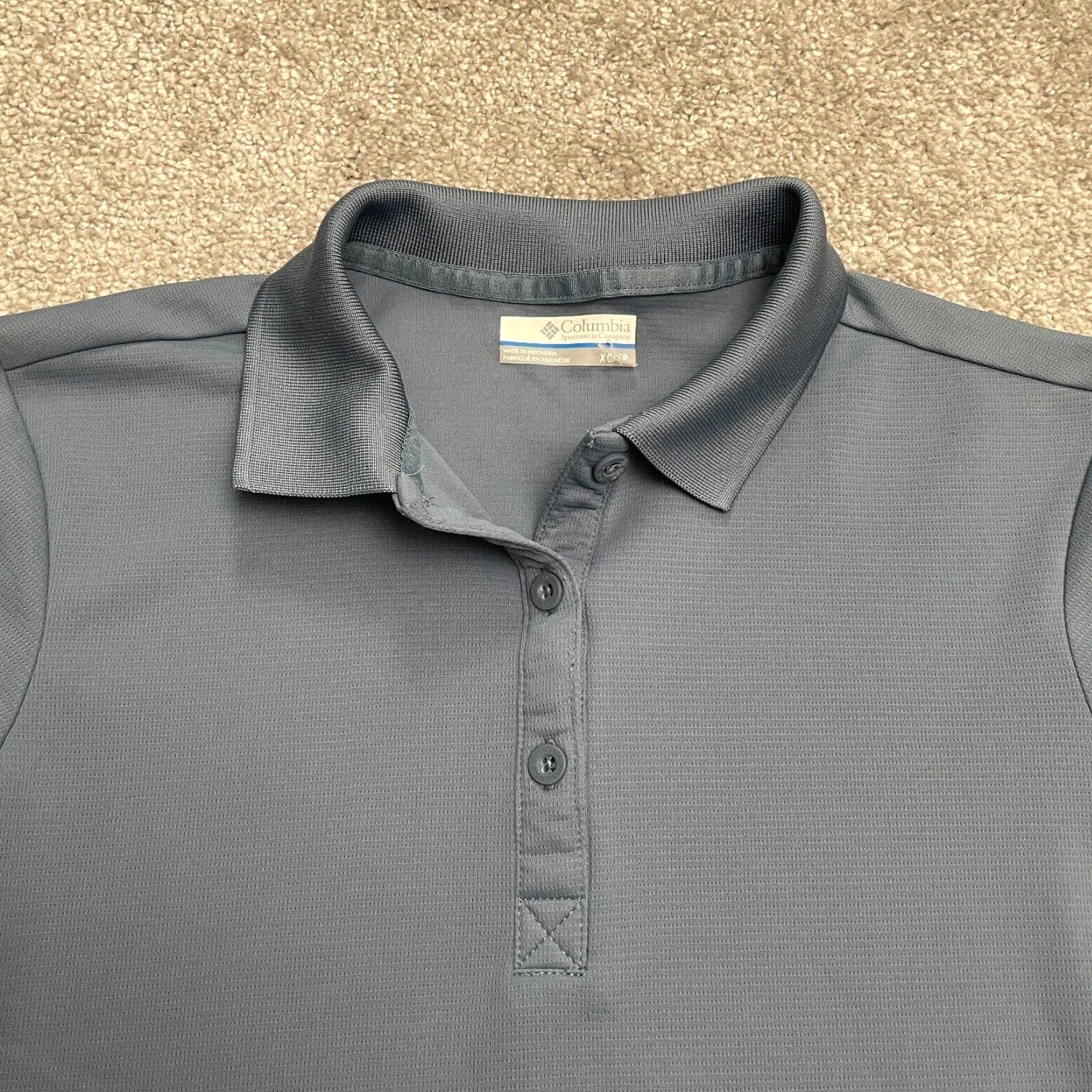 Vintage Columbia Womens XS Gray Polo Shirt Short Sleeve Golf Fishing Casual Size XS / US 0-2 / IT 36-38 - 3 Thumbnail