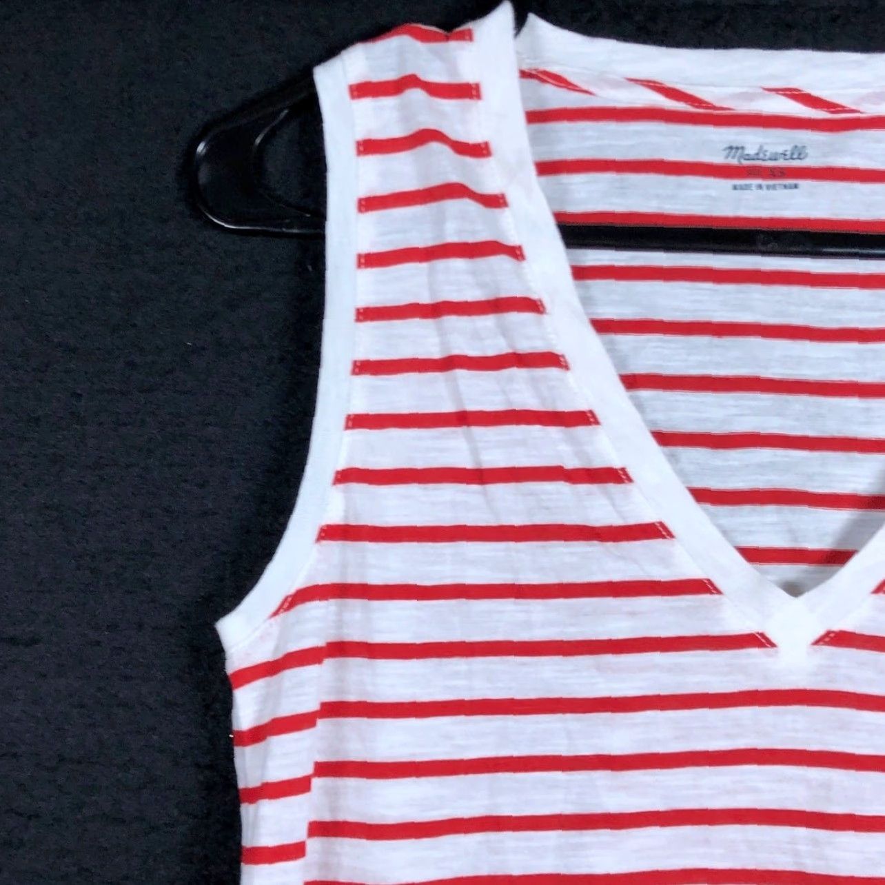 Madewell VINTAGE Madewell Womens Shirt White Red Stripe V Neck Tank Lightweight Casual XS Size XS / US 0-2 / IT 36-38 - 4 Thumbnail