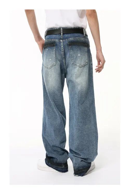 Other Vintage Washed Blue Graffiti Straight Jeans Size US 32 / EU 48 - 5 Thumbnail