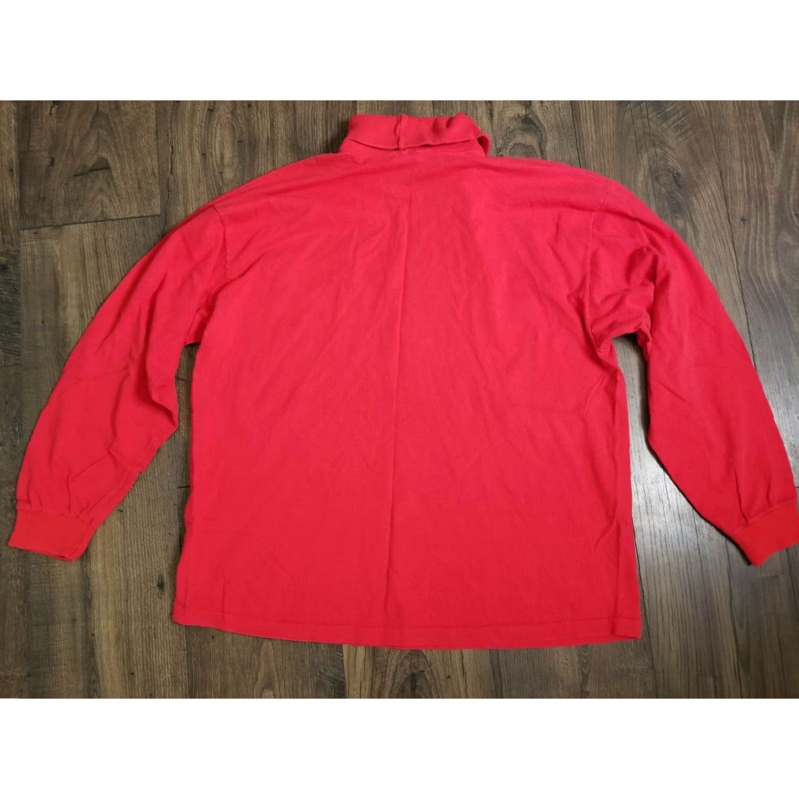 Riddell VINTAGE Riddell Detriot Red Wings Turtle Neck Shirt Mens Large Long Sleeve Red 100% Cotton Football Retro Size US L / EU 52-54 / 3 - 2 Thumbnail