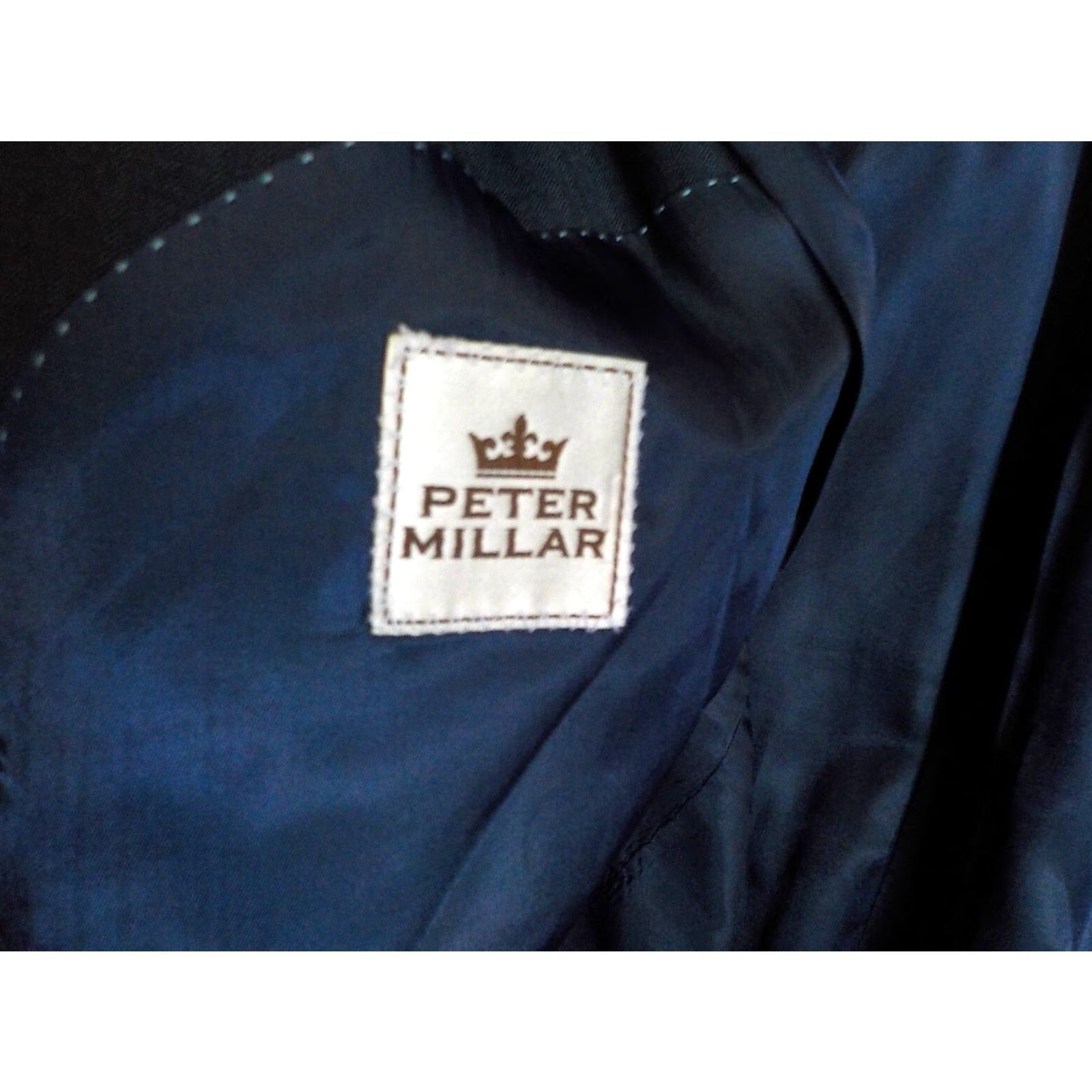 Peter Millar VINTAGE Peter Millar Blazer 2 Button Blue Tonal Stripe SZ 44R Regular Mens Jacket Size 44R - 8 Thumbnail