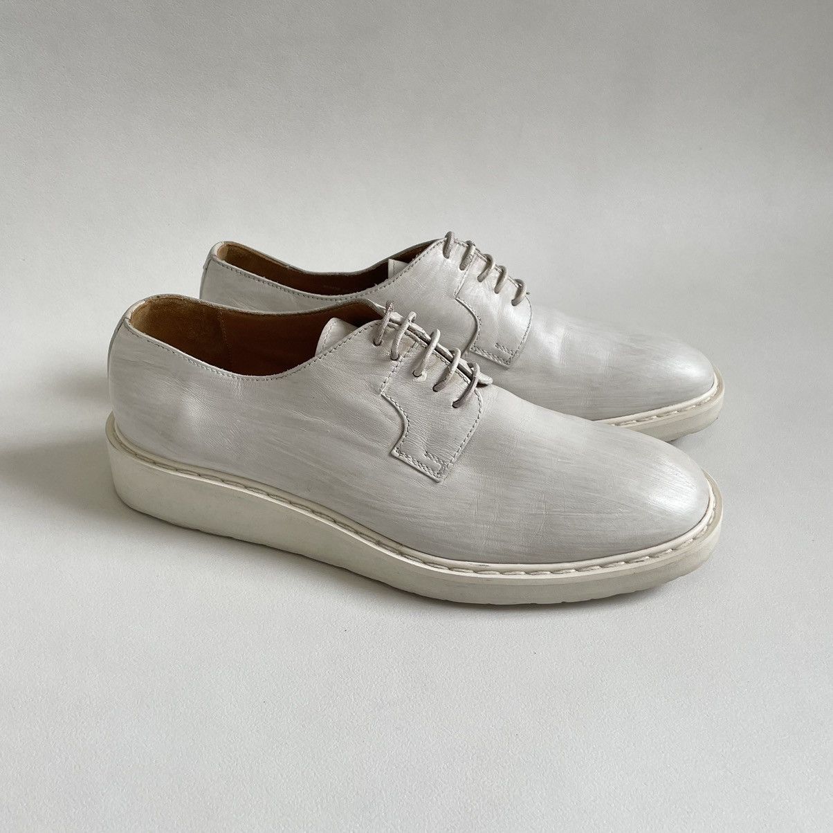 Maison Margiela ‘White Painted’ Wedge Sole Derbies Size US 10 / EU 43 - 21 Thumbnail
