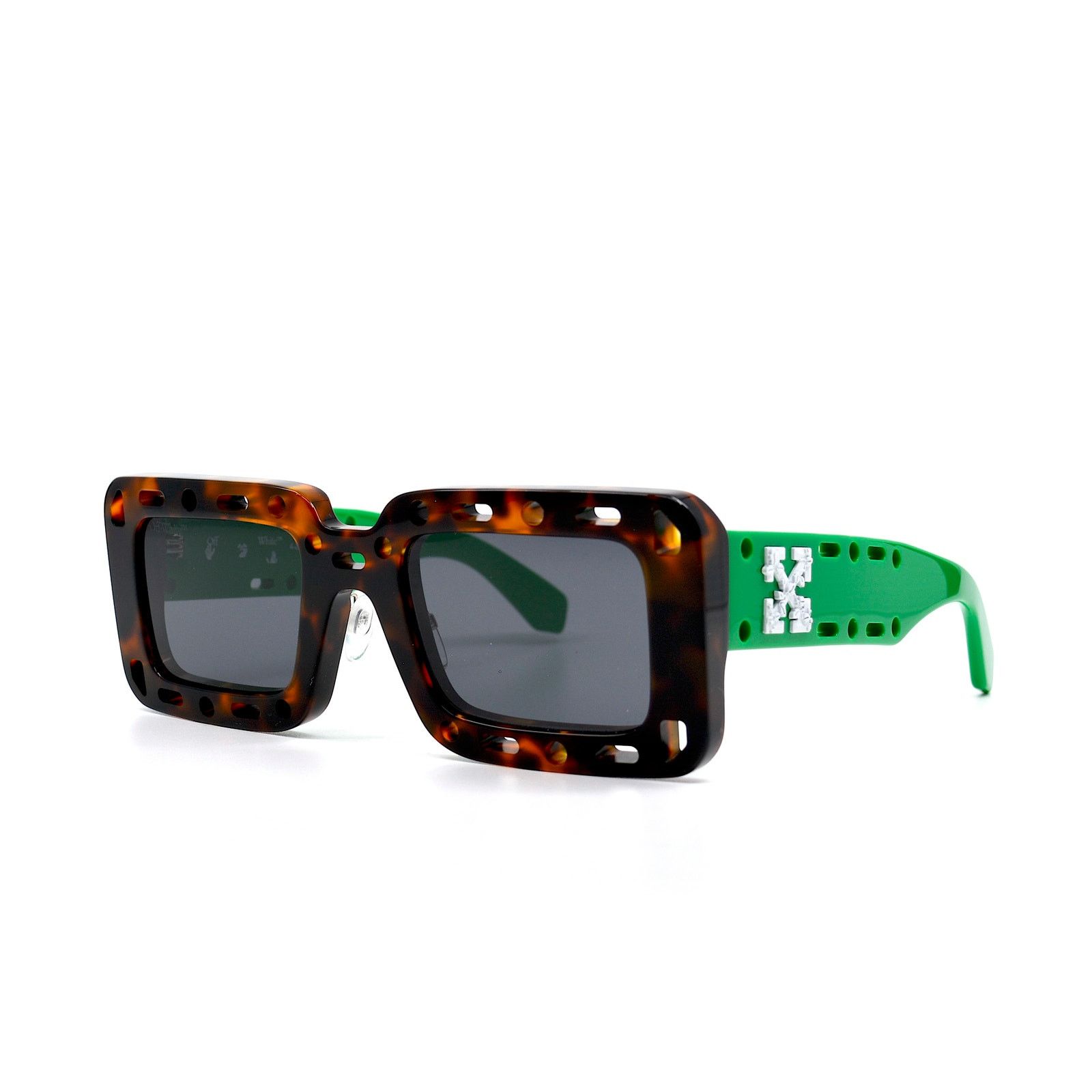 Off-White NEW! OFF-WHITE ATLANTIC OER1025 HAVANA/GREEN GREY SUNGLASSES Size ONE SIZE - 4 Thumbnail